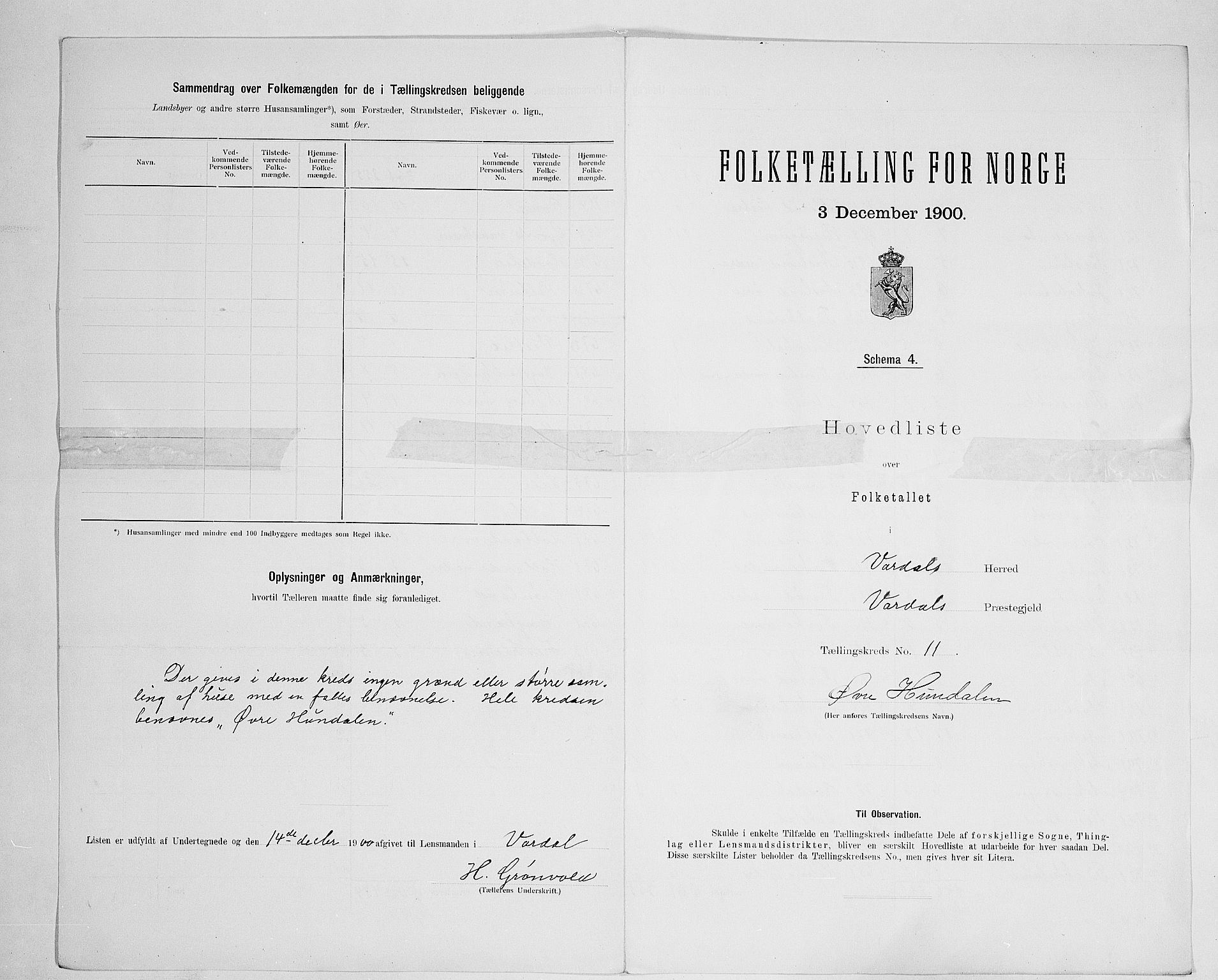 SAH, 1900 census for Vardal, 1900, p. 38