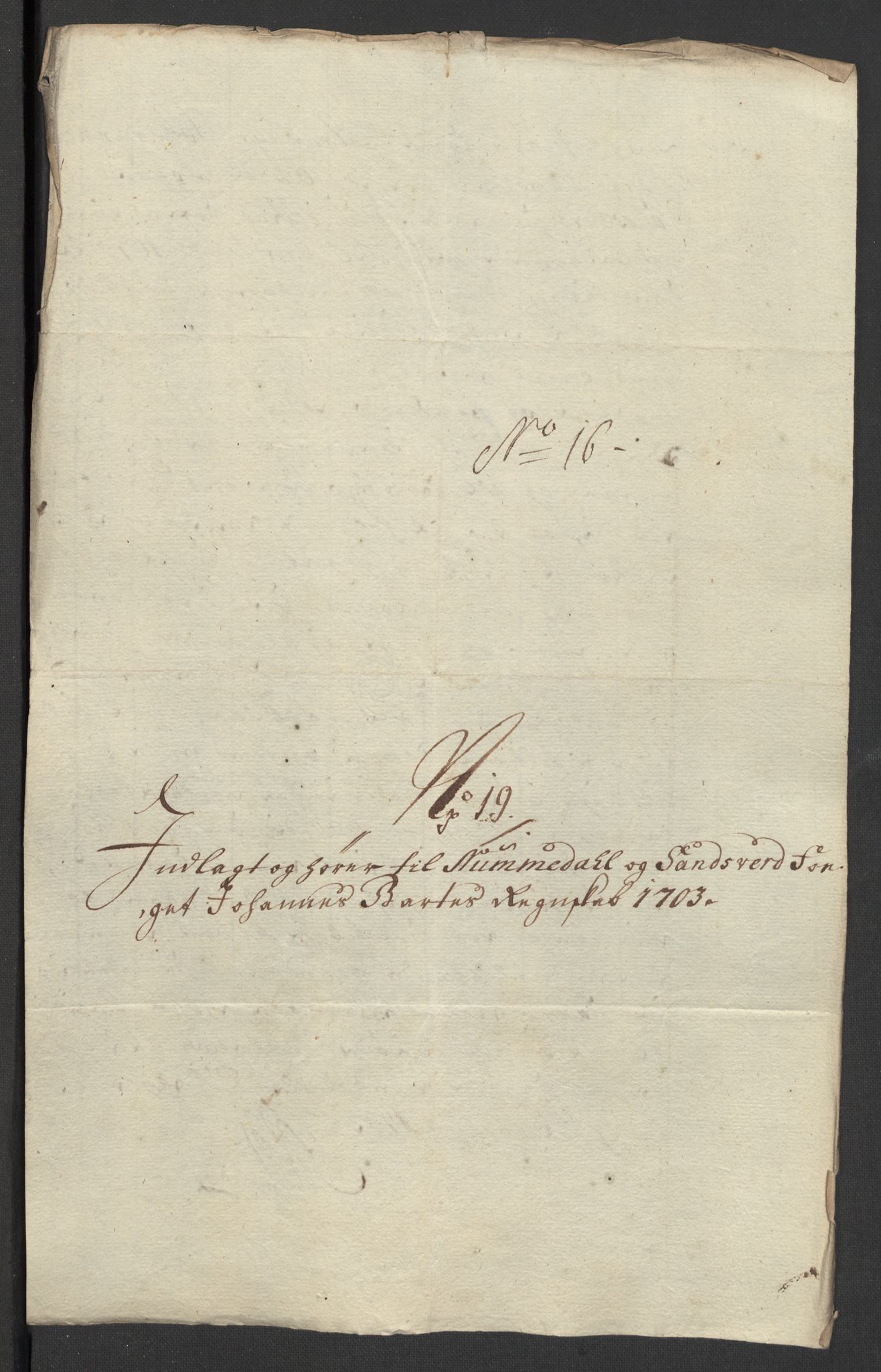 Rentekammeret inntil 1814, Reviderte regnskaper, Fogderegnskap, RA/EA-4092/R24/L1581: Fogderegnskap Numedal og Sandsvær, 1703, p. 240