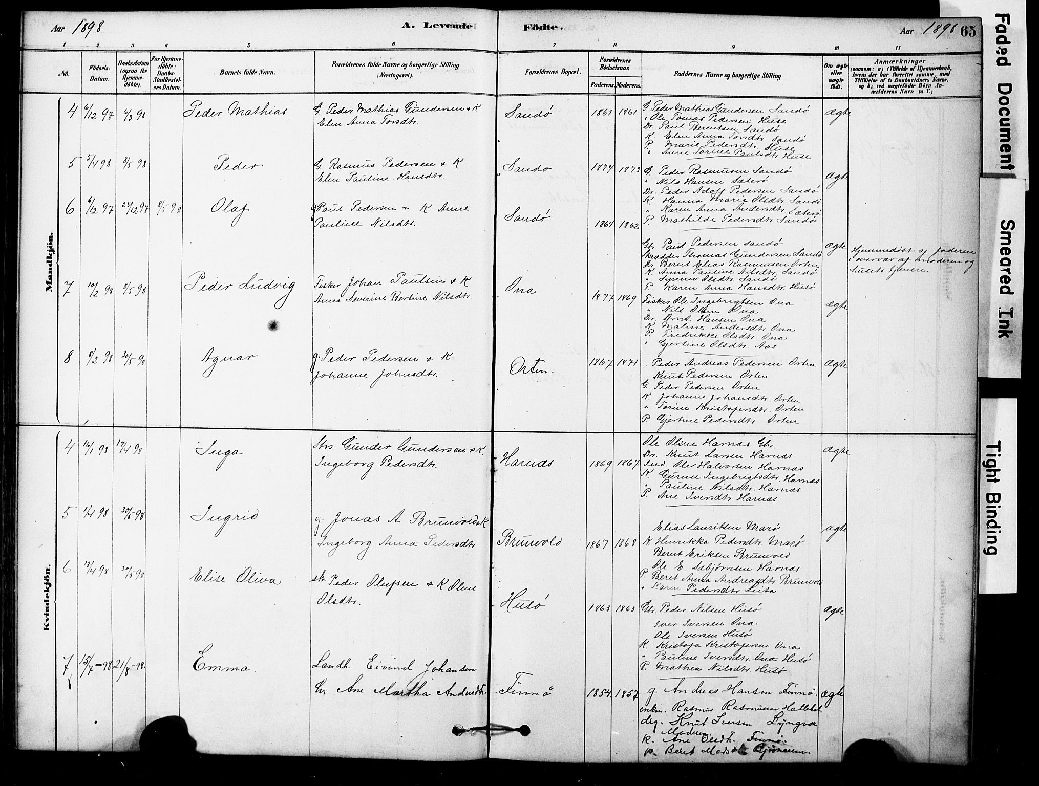 Ministerialprotokoller, klokkerbøker og fødselsregistre - Møre og Romsdal, AV/SAT-A-1454/561/L0729: Parish register (official) no. 561A03, 1878-1900, p. 65