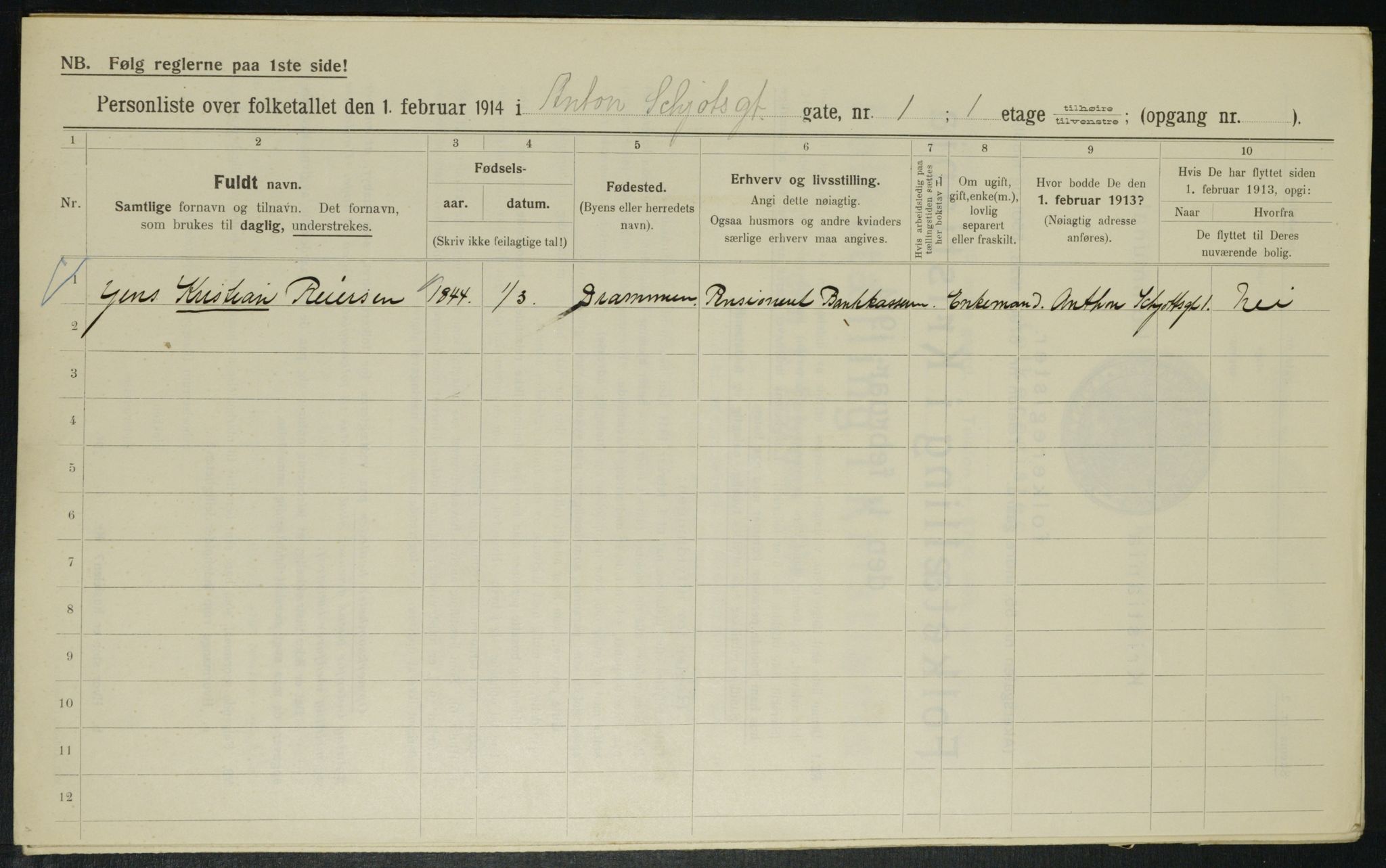 OBA, Municipal Census 1914 for Kristiania, 1914, p. 1342