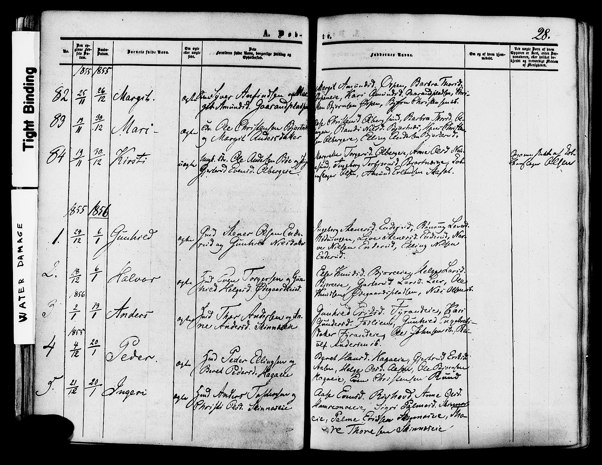 Krødsherad kirkebøker, SAKO/A-19/F/Fa/L0003: Parish register (official) no. 3, 1851-1872, p. 28
