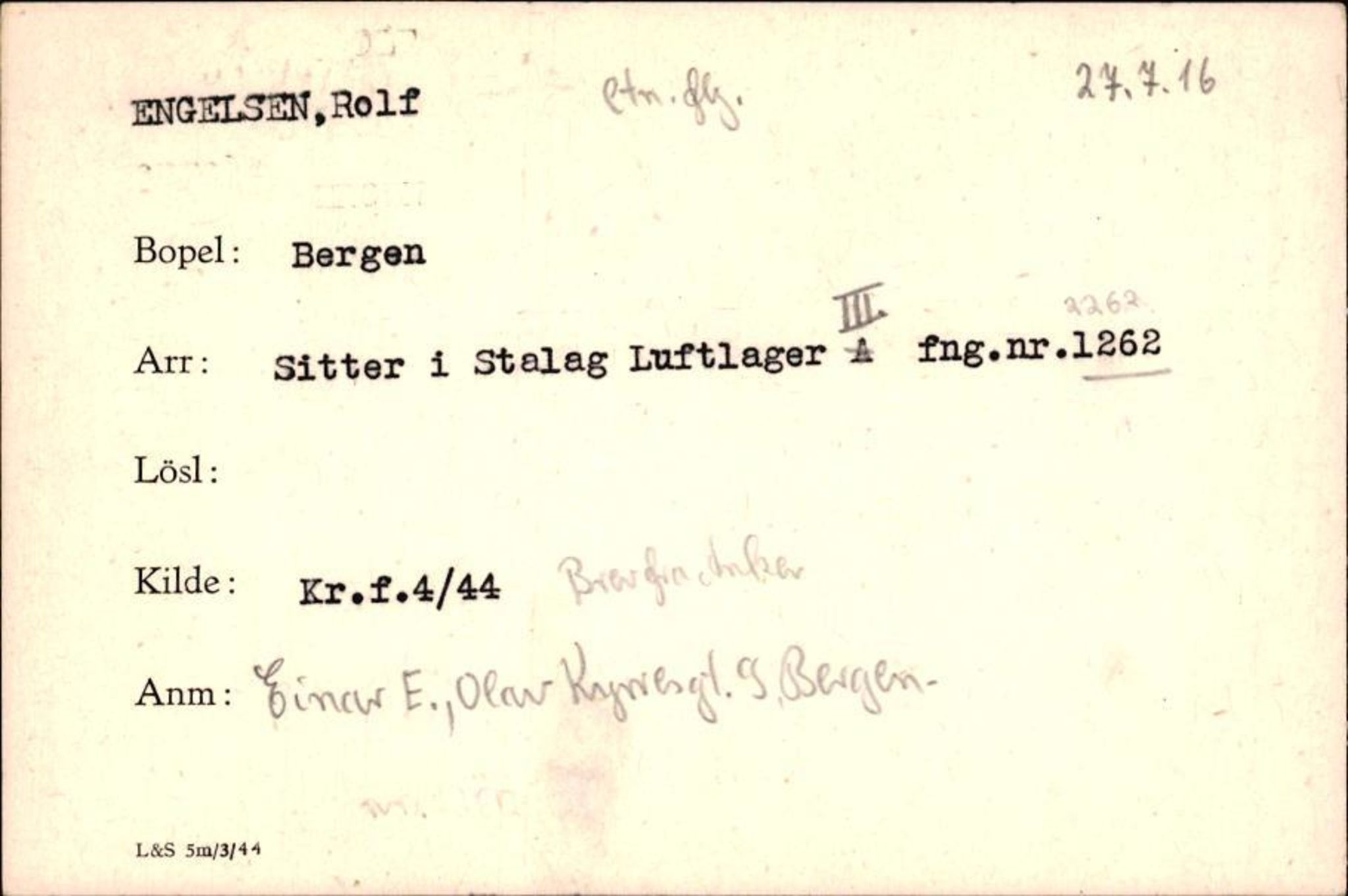 Forsvaret, Forsvarets krigshistoriske avdeling, AV/RA-RAFA-2017/Y/Yf/L0200: II-C-11-2102  -  Norske krigsfanger i Tyskland, 1940-1945, p. 231