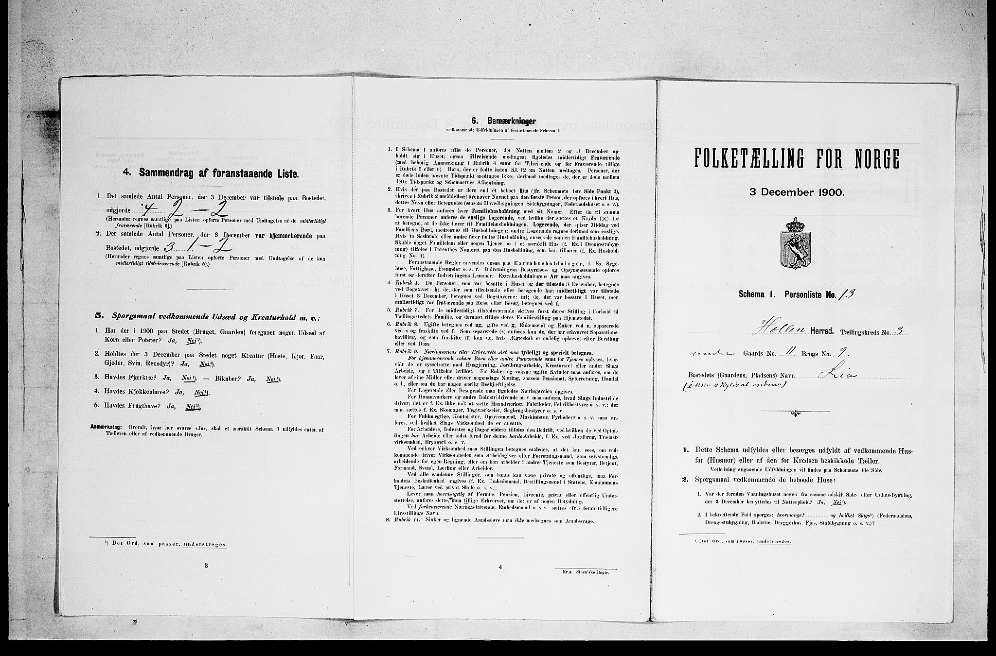 SAKO, 1900 census for Holla, 1900, p. 284