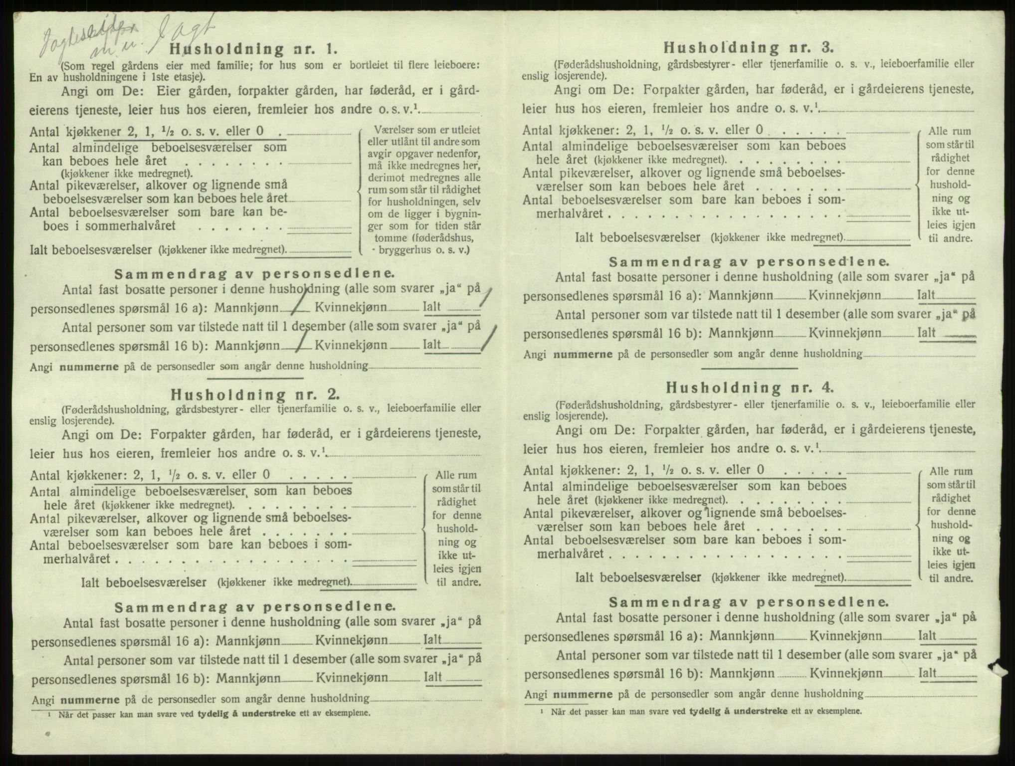 SAB, 1920 census for Årdal, 1920, p. 93