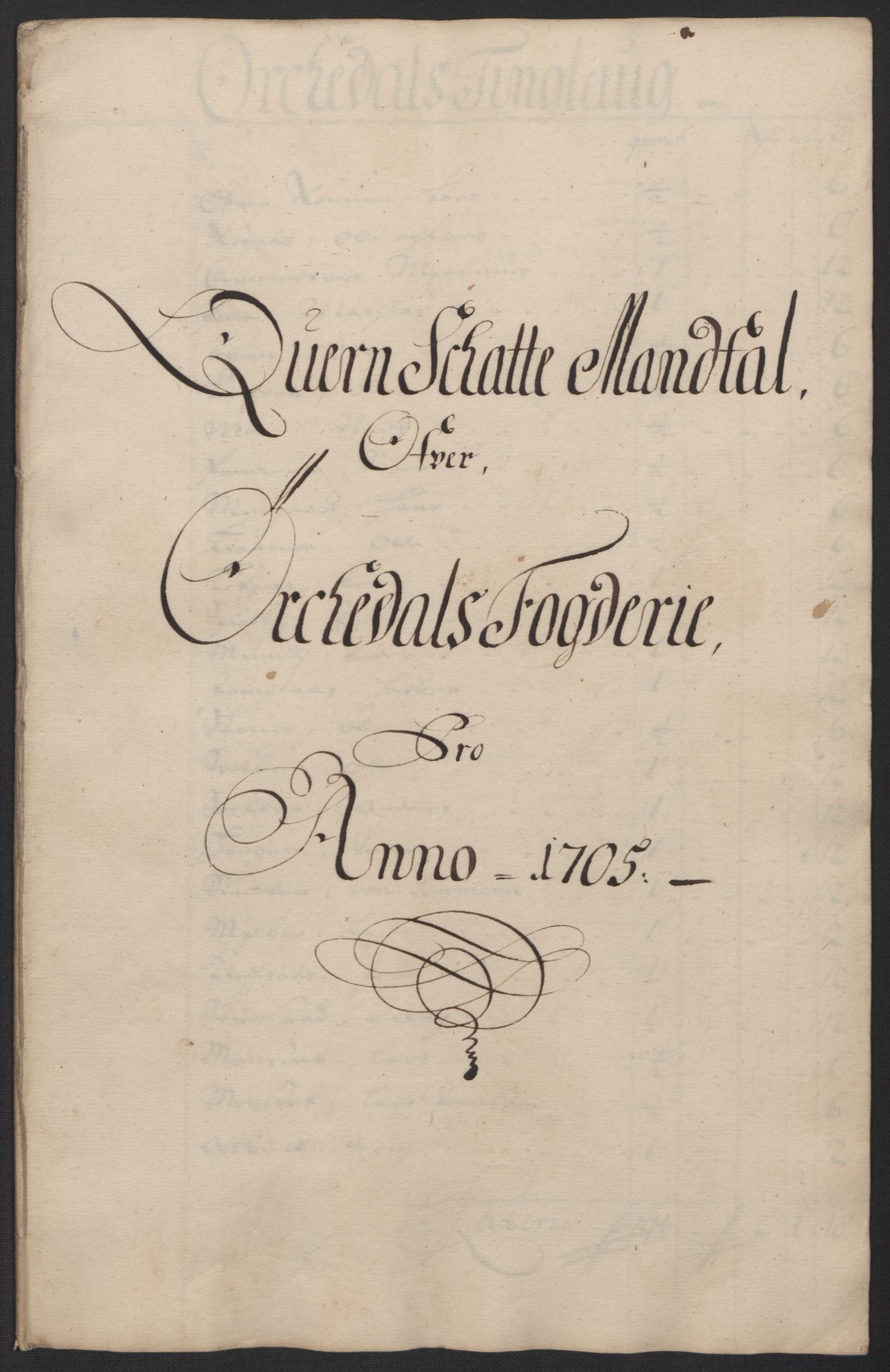 Rentekammeret inntil 1814, Reviderte regnskaper, Fogderegnskap, AV/RA-EA-4092/R60/L3955: Fogderegnskap Orkdal og Gauldal, 1705, p. 126