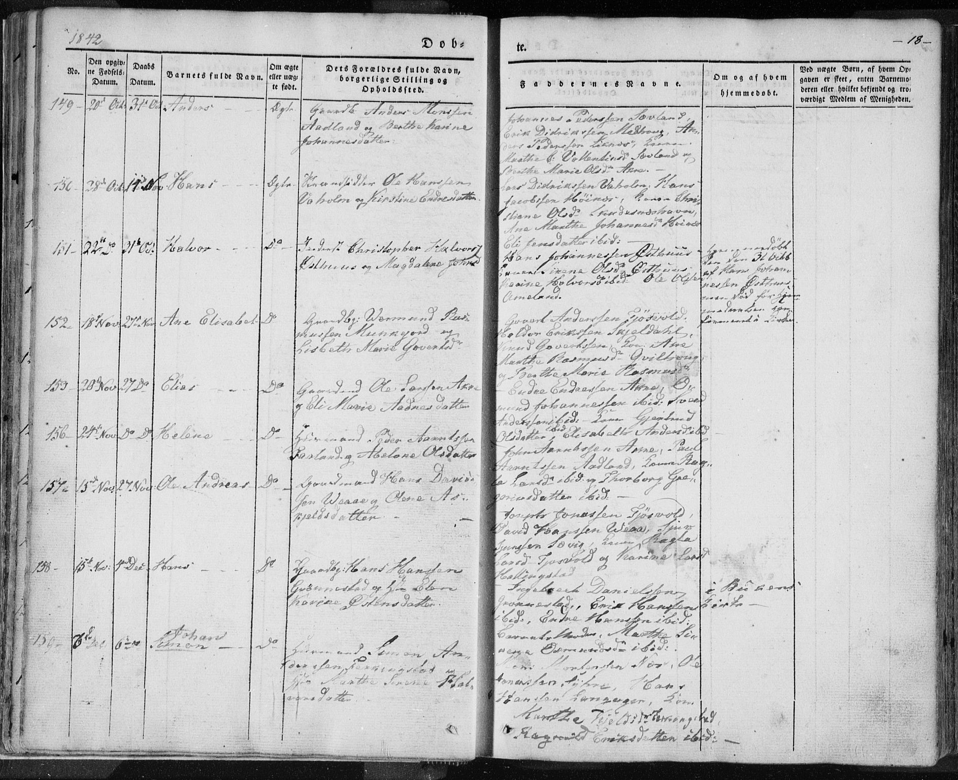 Skudenes sokneprestkontor, SAST/A -101849/H/Ha/Haa/L0002: Parish register (official) no. A 2.1, 1841-1846, p. 18