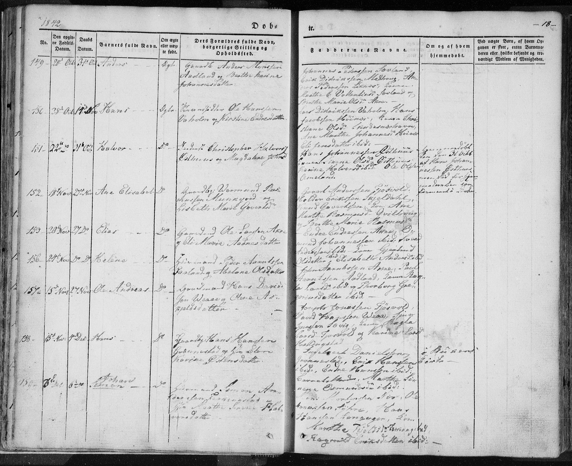 Skudenes sokneprestkontor, AV/SAST-A -101849/H/Ha/Haa/L0002: Parish register (official) no. A 2.1, 1841-1846, p. 18