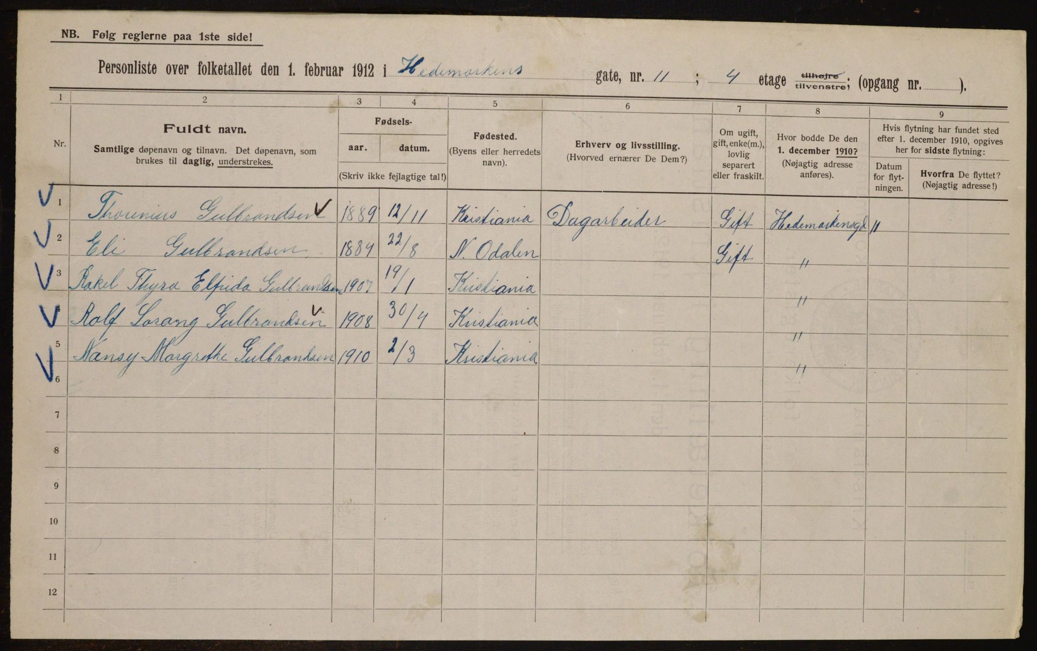 OBA, Municipal Census 1912 for Kristiania, 1912, p. 36286