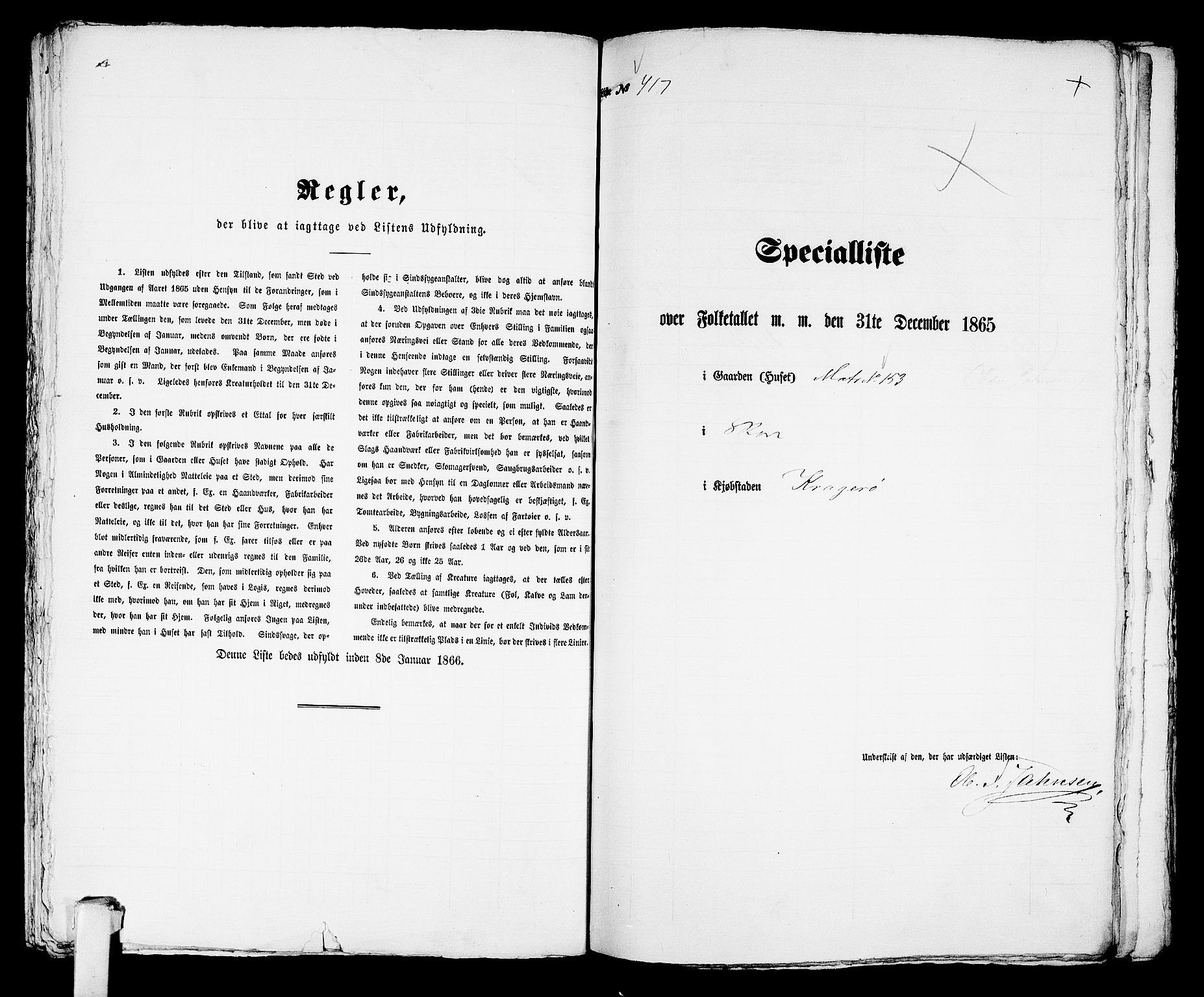 RA, 1865 census for Kragerø/Kragerø, 1865, p. 850