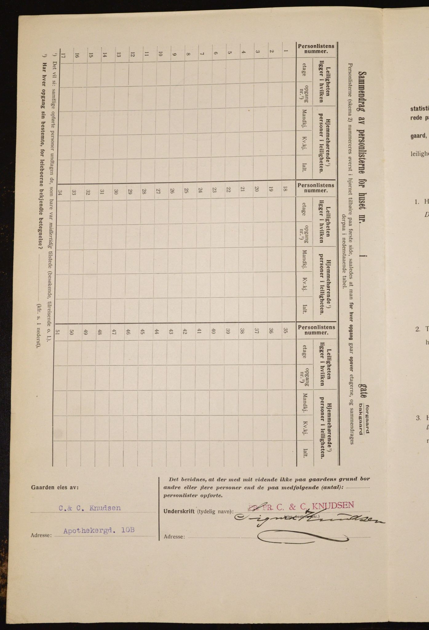 OBA, Municipal Census 1912 for Kristiania, 1912, p. 1374