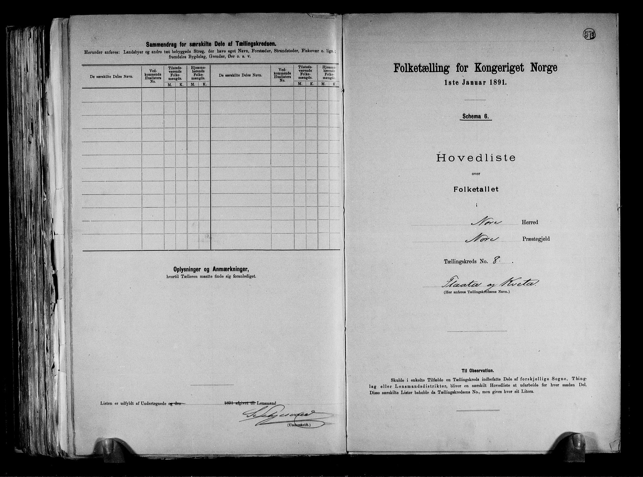 RA, 1891 census for 0633 Nore, 1891, p. 23