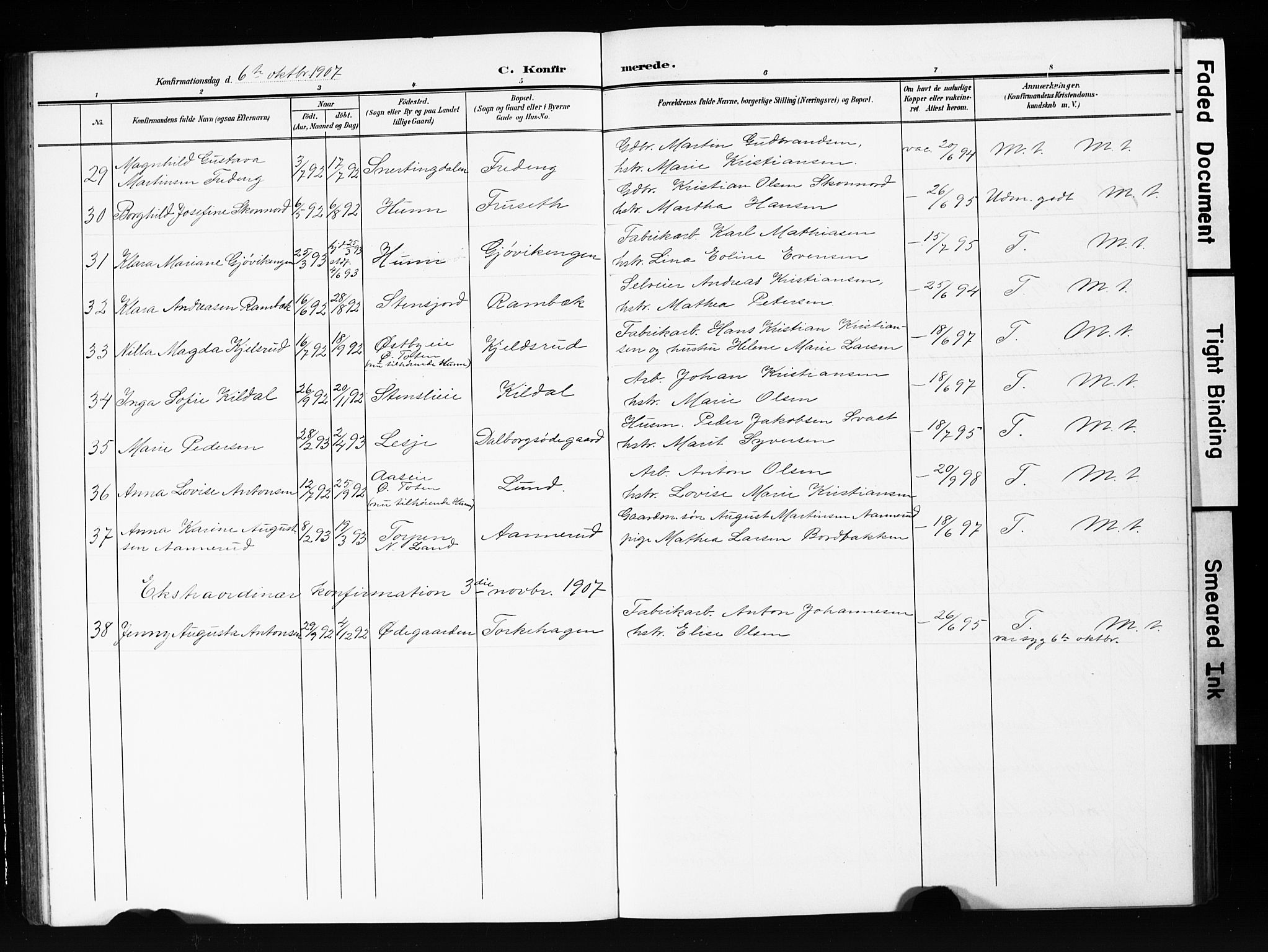 Vardal prestekontor, SAH/PREST-100/H/Ha/Hab/L0013: Parish register (copy) no. 13, 1904-1915