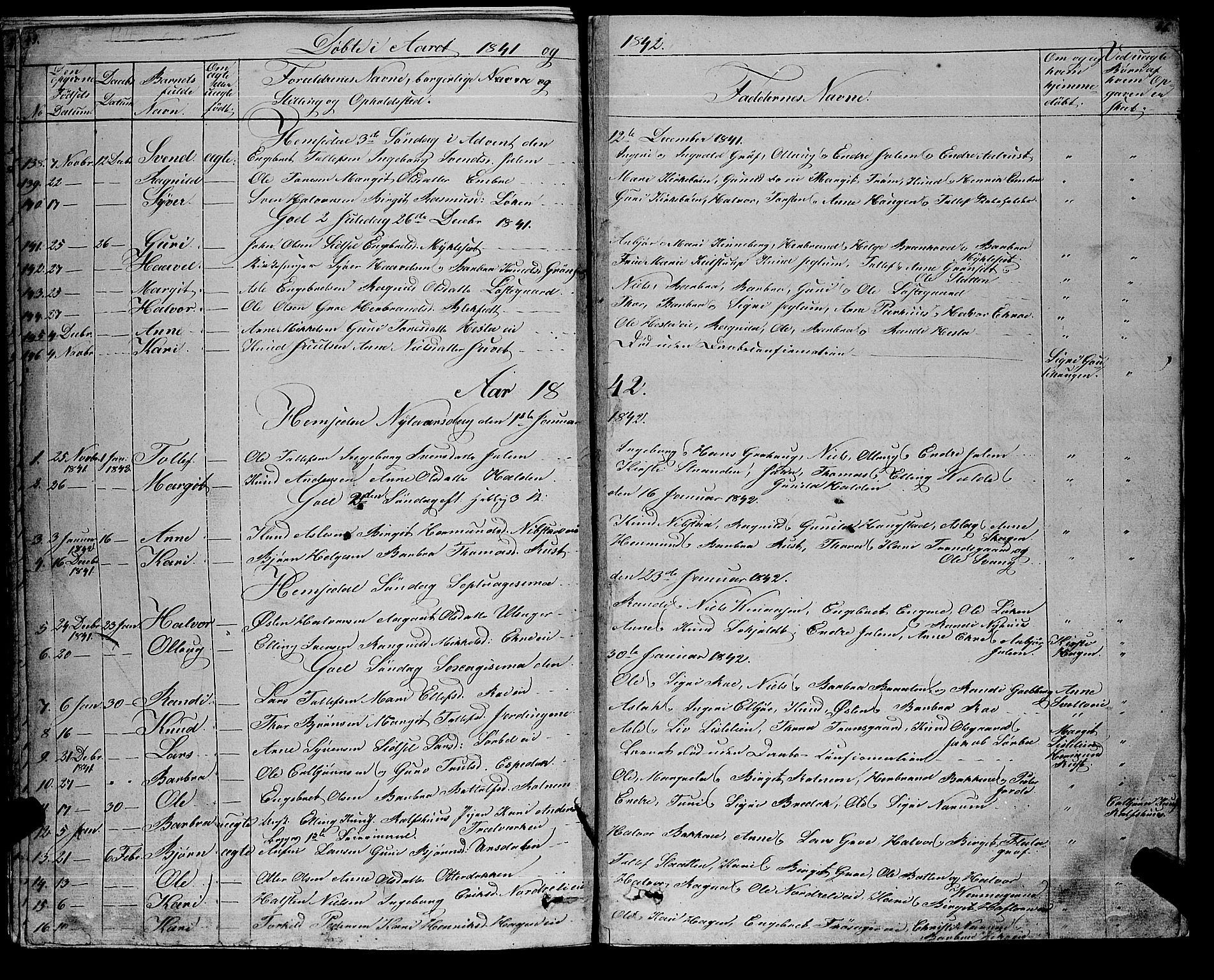 Gol kirkebøker, SAKO/A-226/F/Fa/L0002: Parish register (official) no. I 2, 1837-1863, p. 45-46
