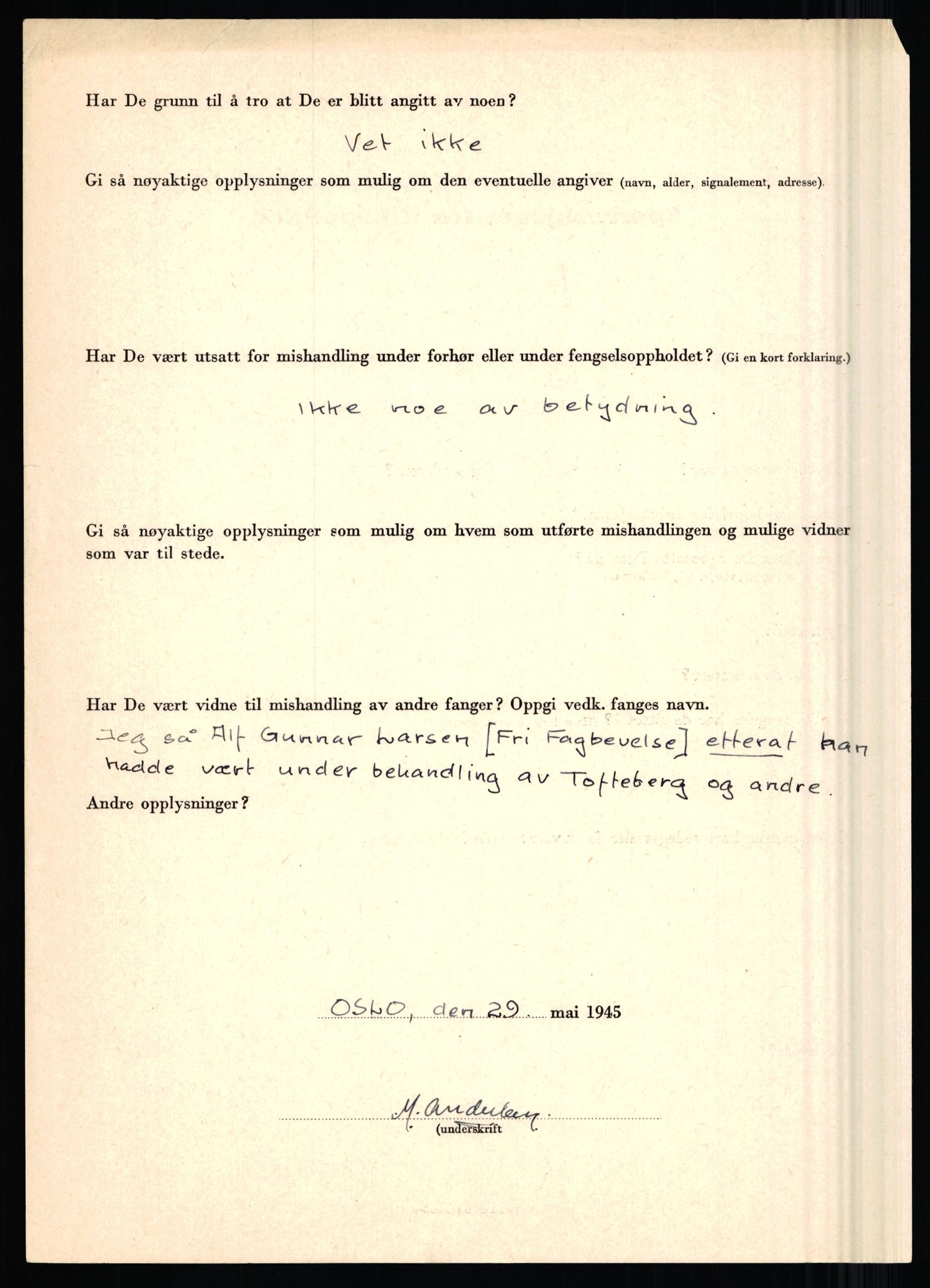 Rikspolitisjefen, AV/RA-S-1560/L/L0001: Abelseth, Rudolf - Berentsen, Odd, 1940-1945, p. 231
