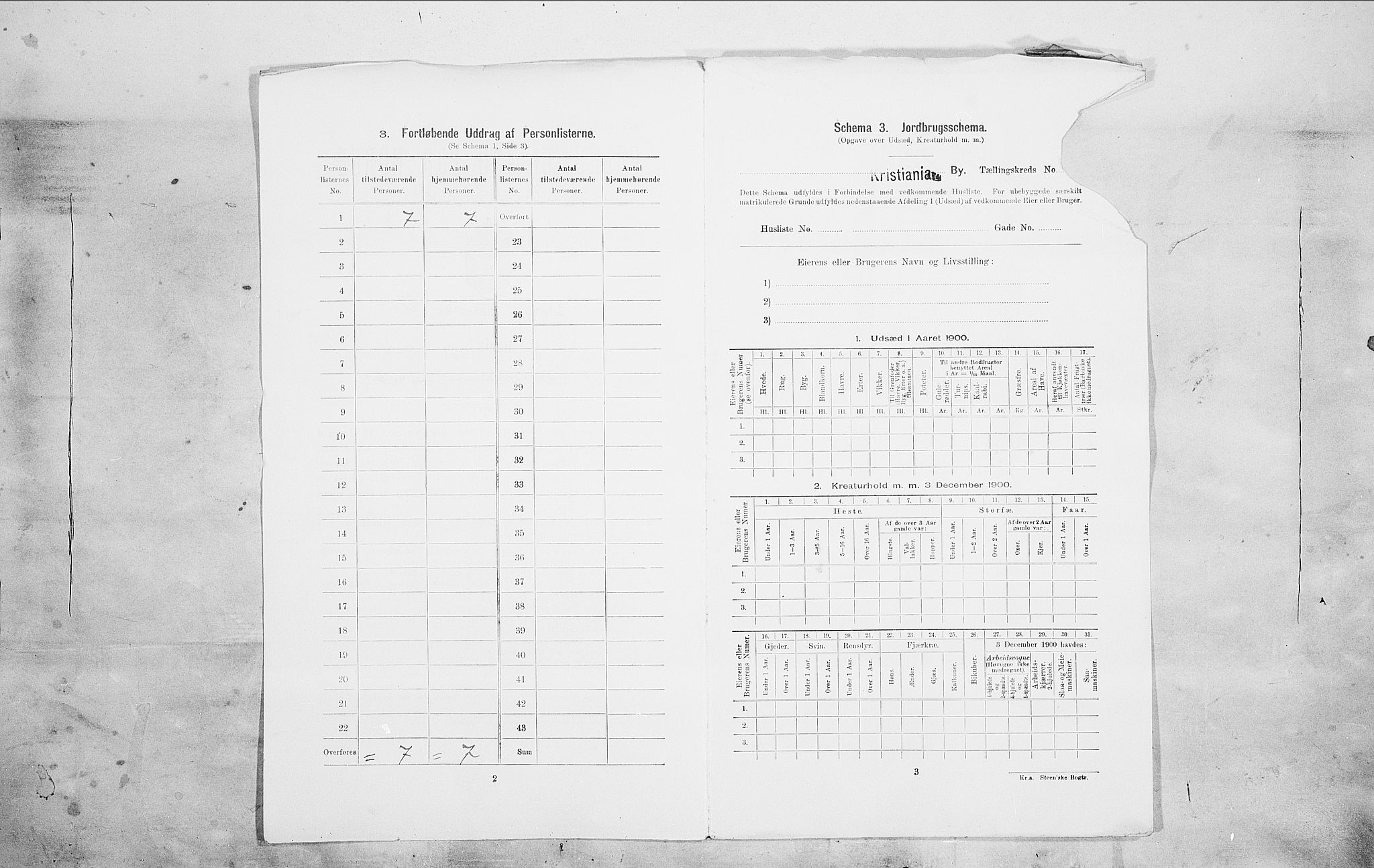 SAO, 1900 census for Kristiania, 1900, p. 93490