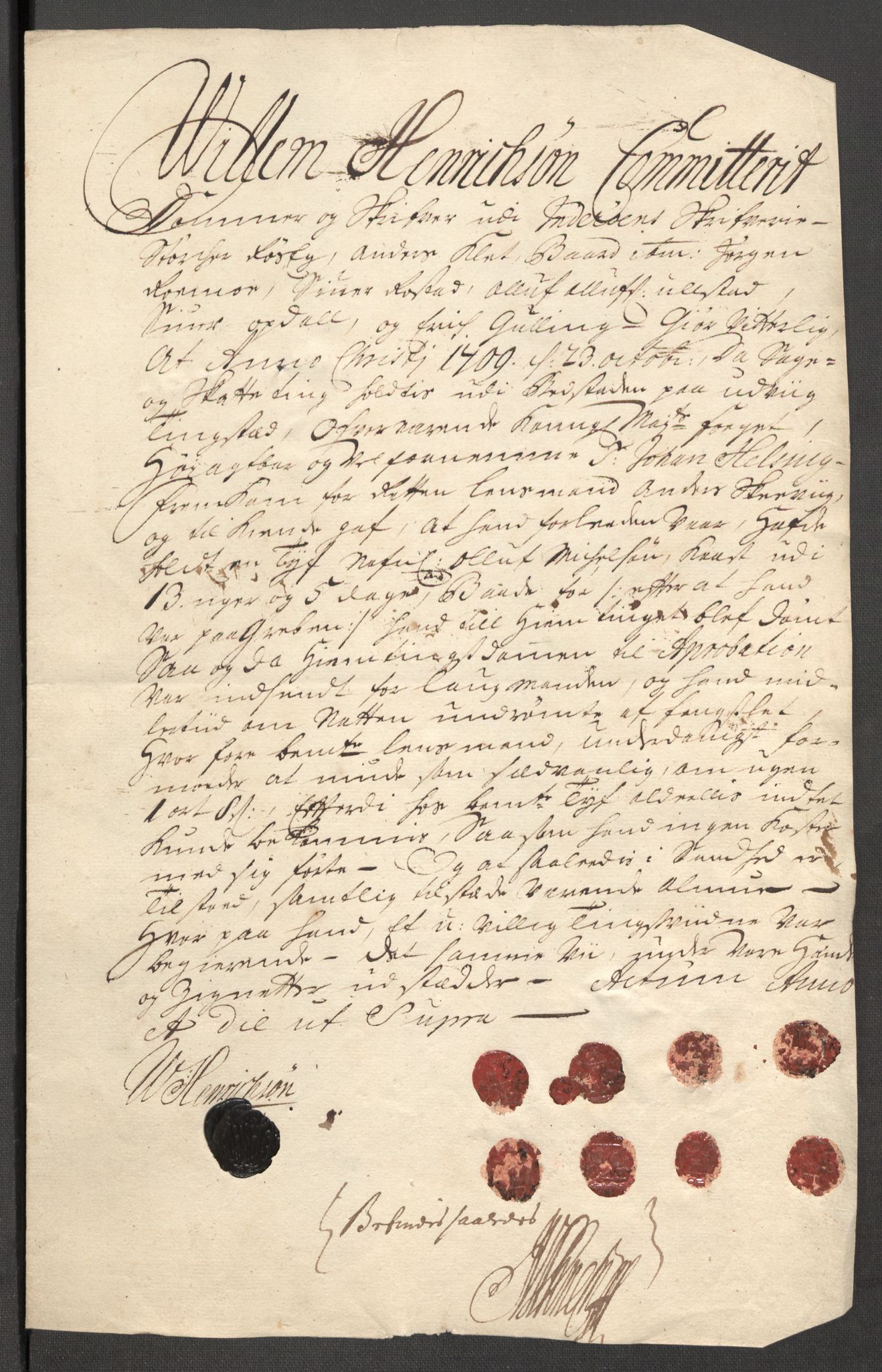 Rentekammeret inntil 1814, Reviderte regnskaper, Fogderegnskap, RA/EA-4092/R63/L4317: Fogderegnskap Inderøy, 1709, p. 265