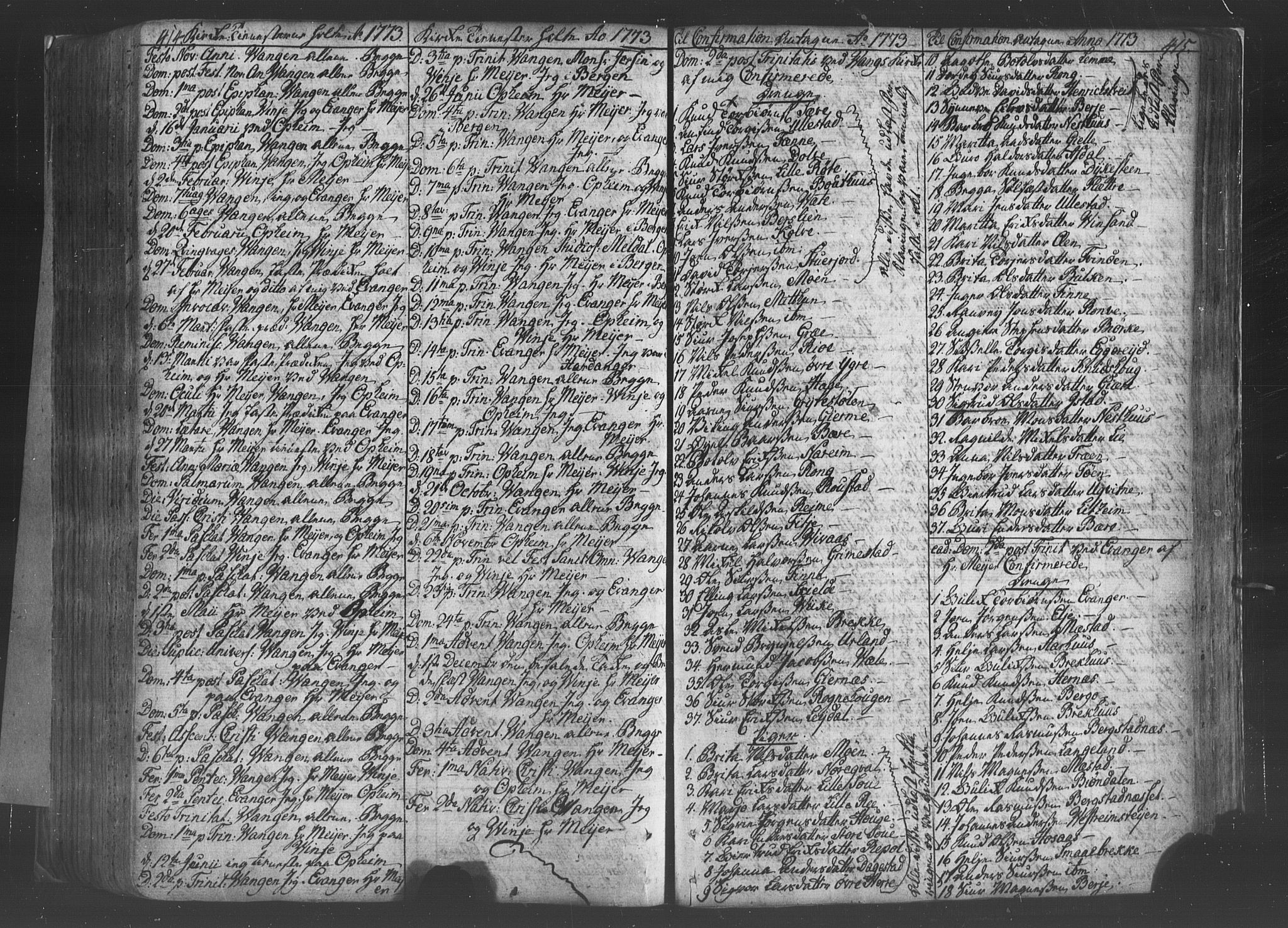 Voss sokneprestembete, AV/SAB-A-79001/H/Haa: Parish register (official) no. A 8, 1752-1780, p. 414-415