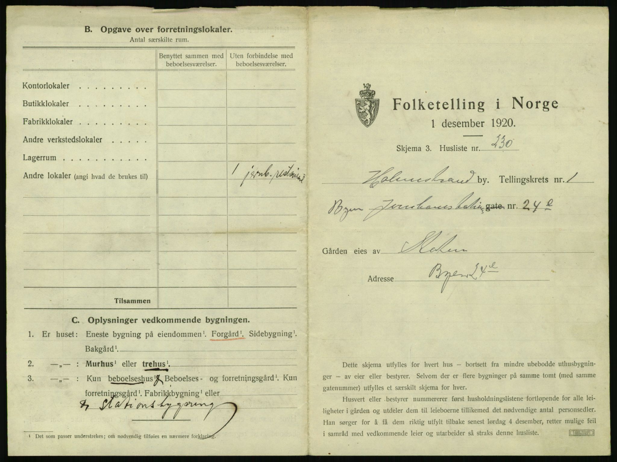 SAKO, 1920 census for Holmestrand, 1920, p. 146