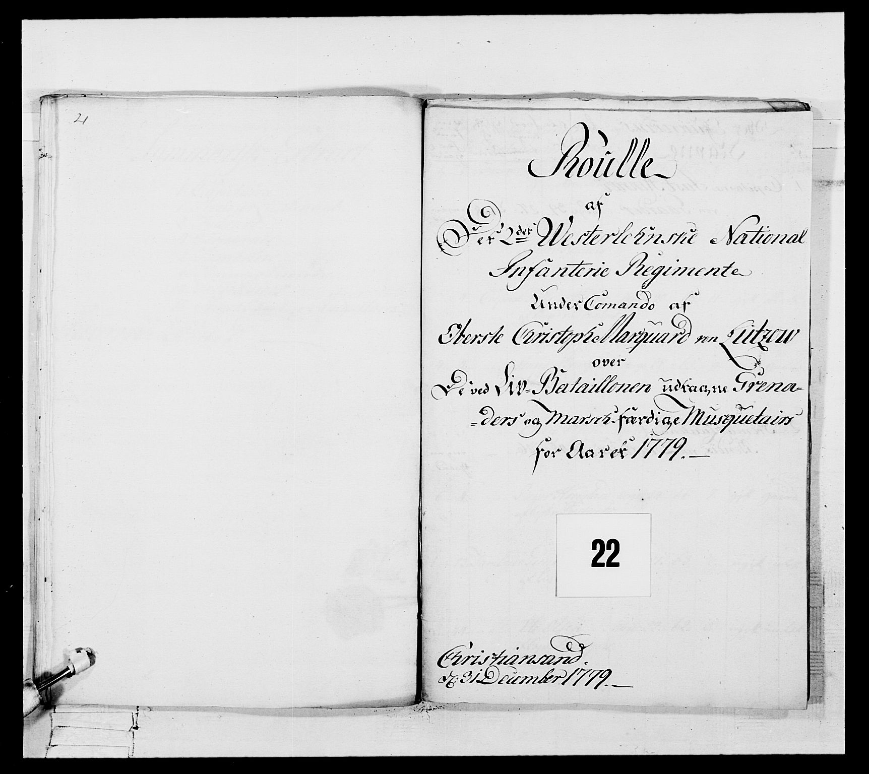 Generalitets- og kommissariatskollegiet, Det kongelige norske kommissariatskollegium, RA/EA-5420/E/Eh/L0106: 2. Vesterlenske nasjonale infanteriregiment, 1774-1780, p. 158
