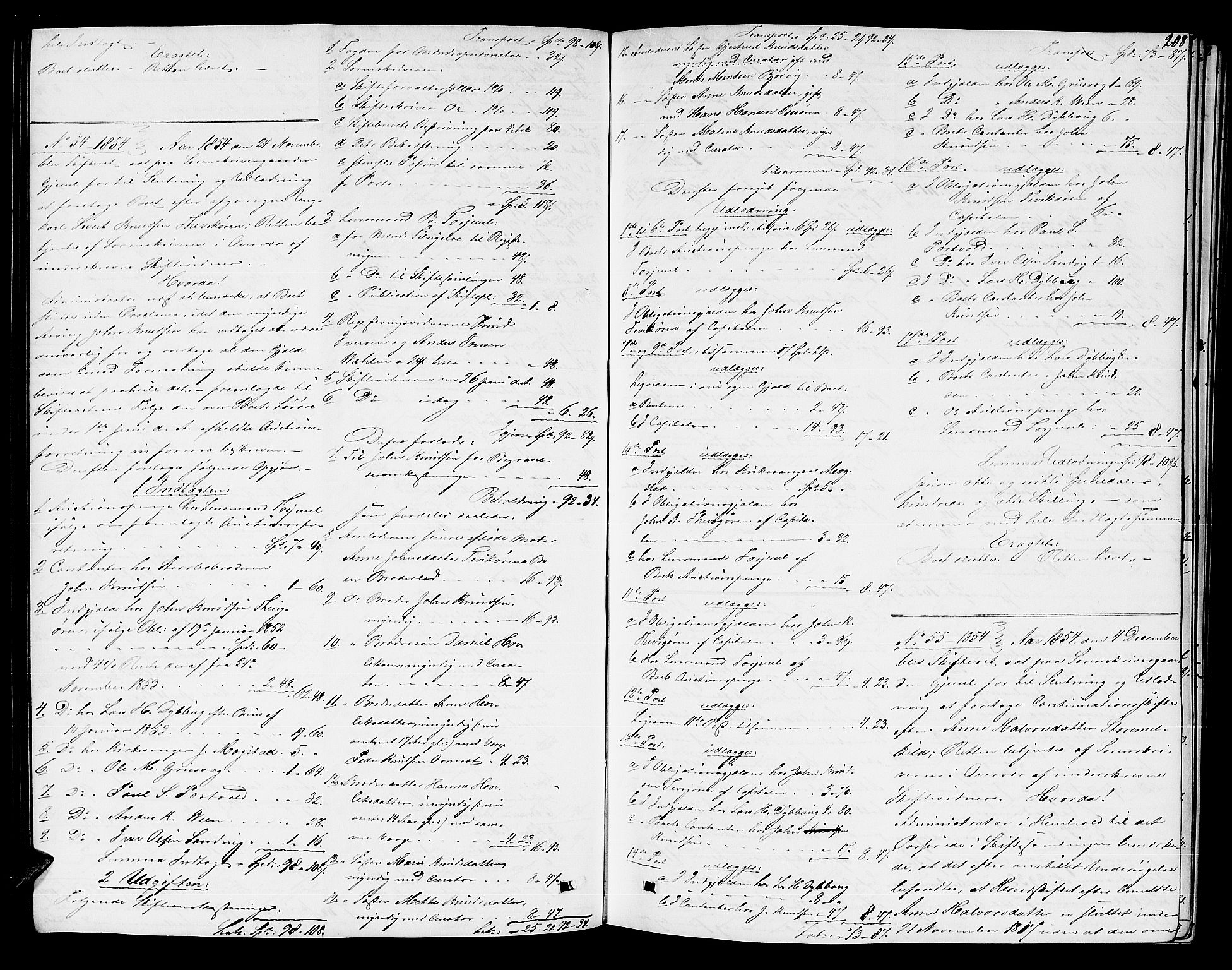 Nordmøre sorenskriveri, SAT/A-4132/1/3/3A/L0033: Utlodningsprotokoll nr. 02, 1850-1862, p. 208