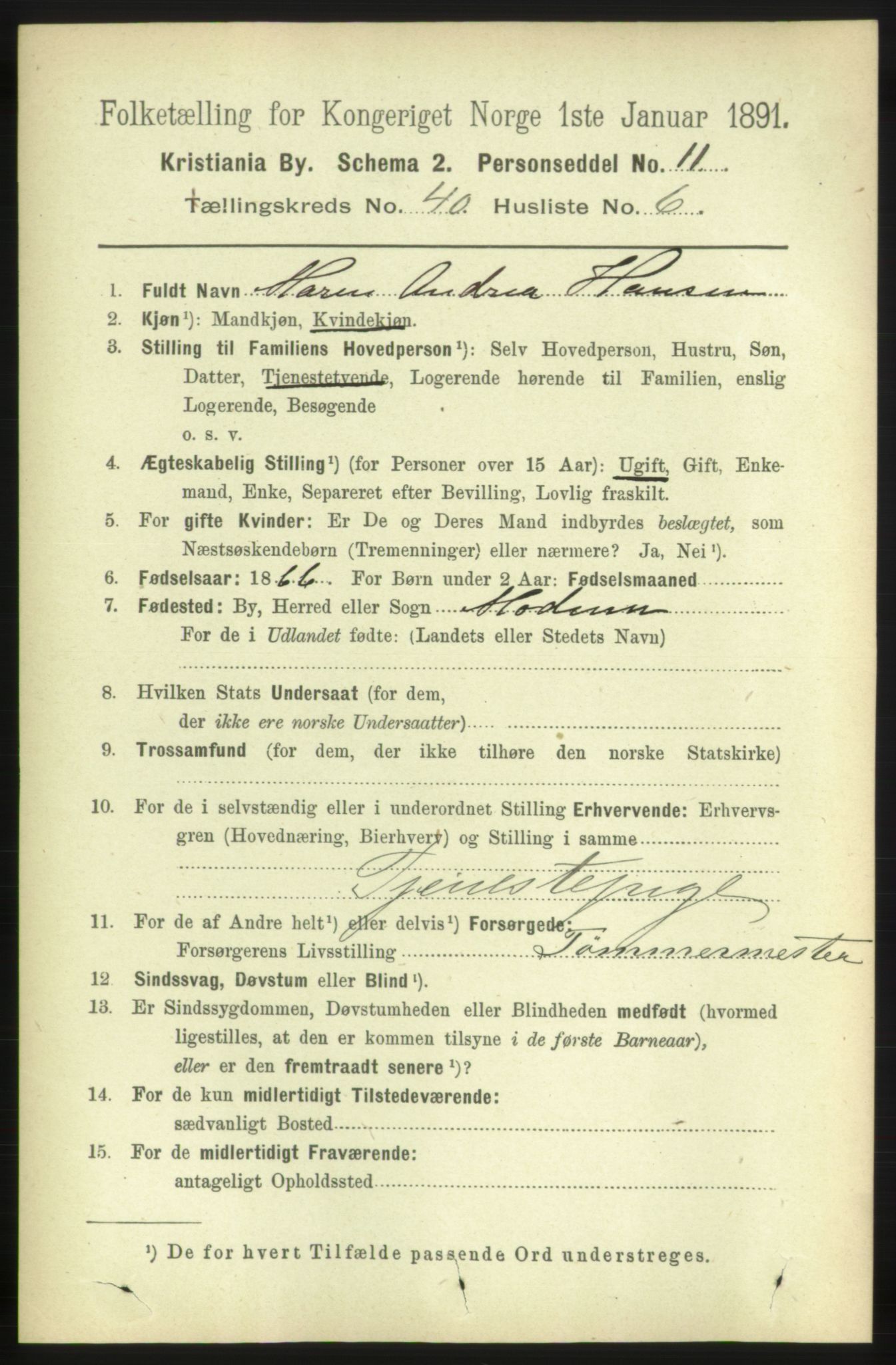 RA, 1891 census for 0301 Kristiania, 1891, p. 22895