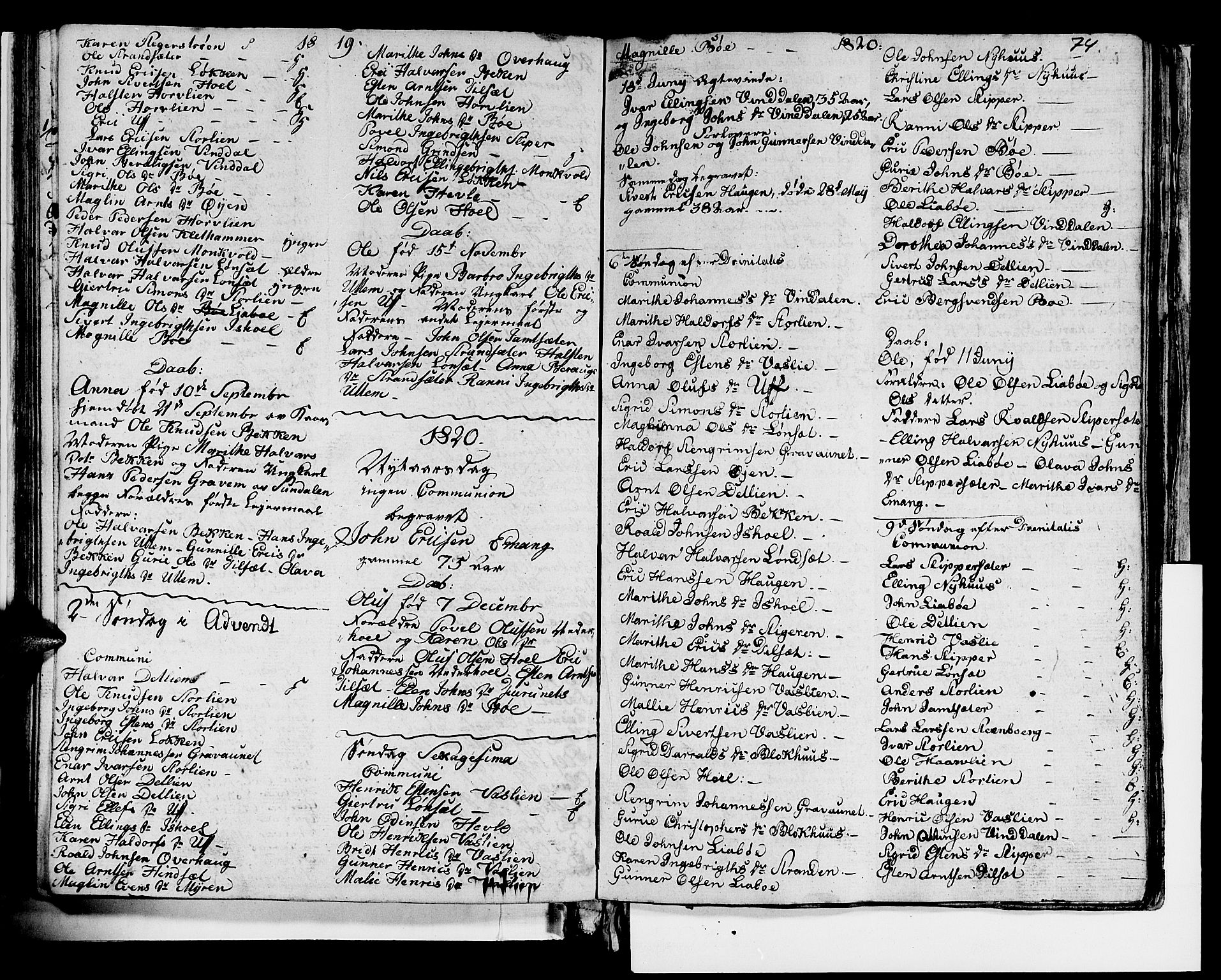 Ministerialprotokoller, klokkerbøker og fødselsregistre - Sør-Trøndelag, SAT/A-1456/679/L0921: Parish register (copy) no. 679C01, 1792-1840, p. 74