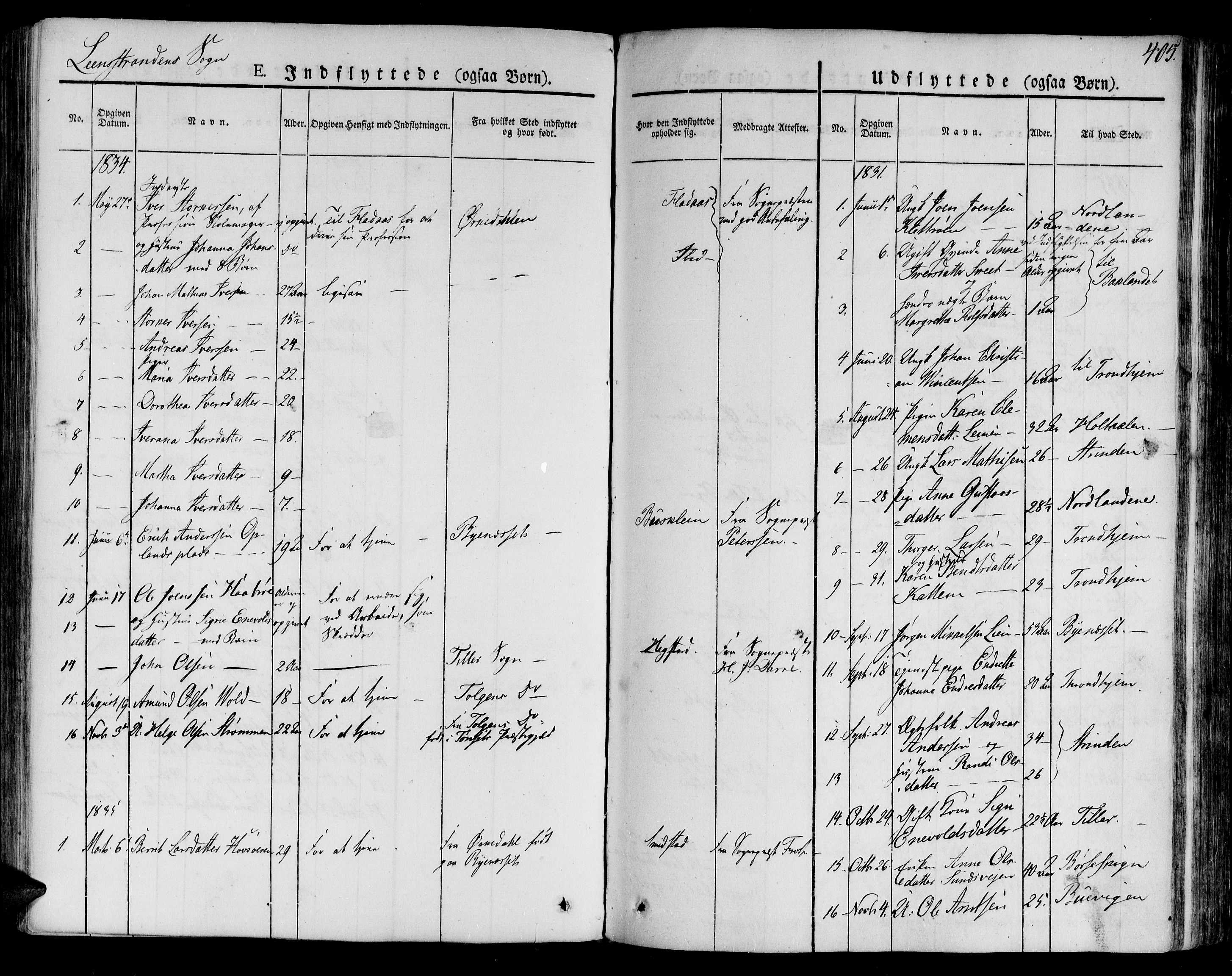 Ministerialprotokoller, klokkerbøker og fødselsregistre - Sør-Trøndelag, SAT/A-1456/691/L1071: Parish register (official) no. 691A05 /2, 1826-1841, p. 405