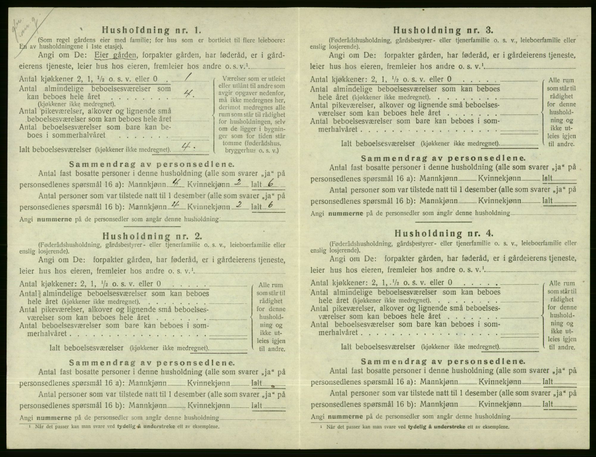 SAB, 1920 census for Voss, 1920, p. 1932