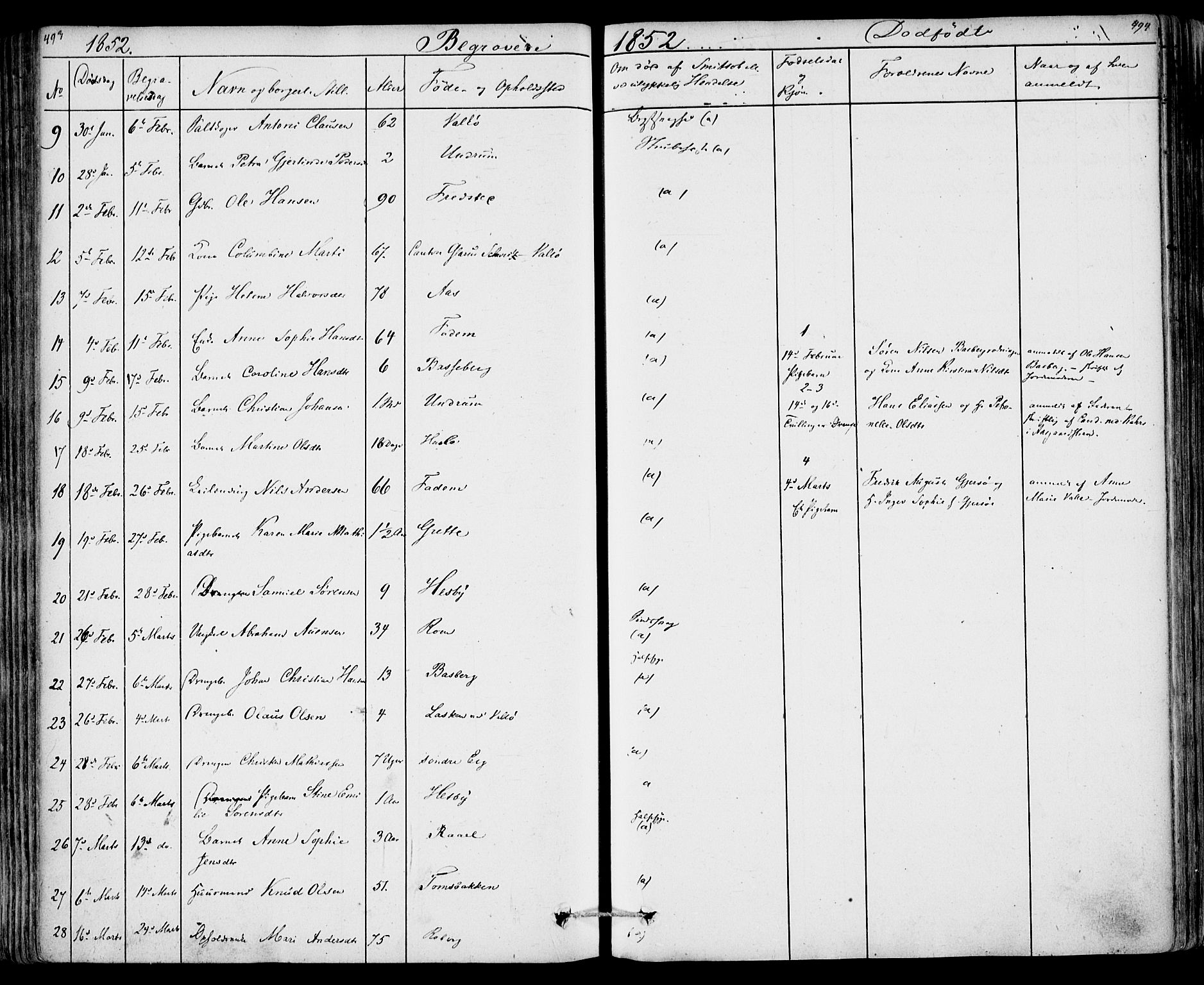 Sem kirkebøker, AV/SAKO-A-5/F/Fa/L0006: Parish register (official) no. I 6, 1843-1855, p. 493-494