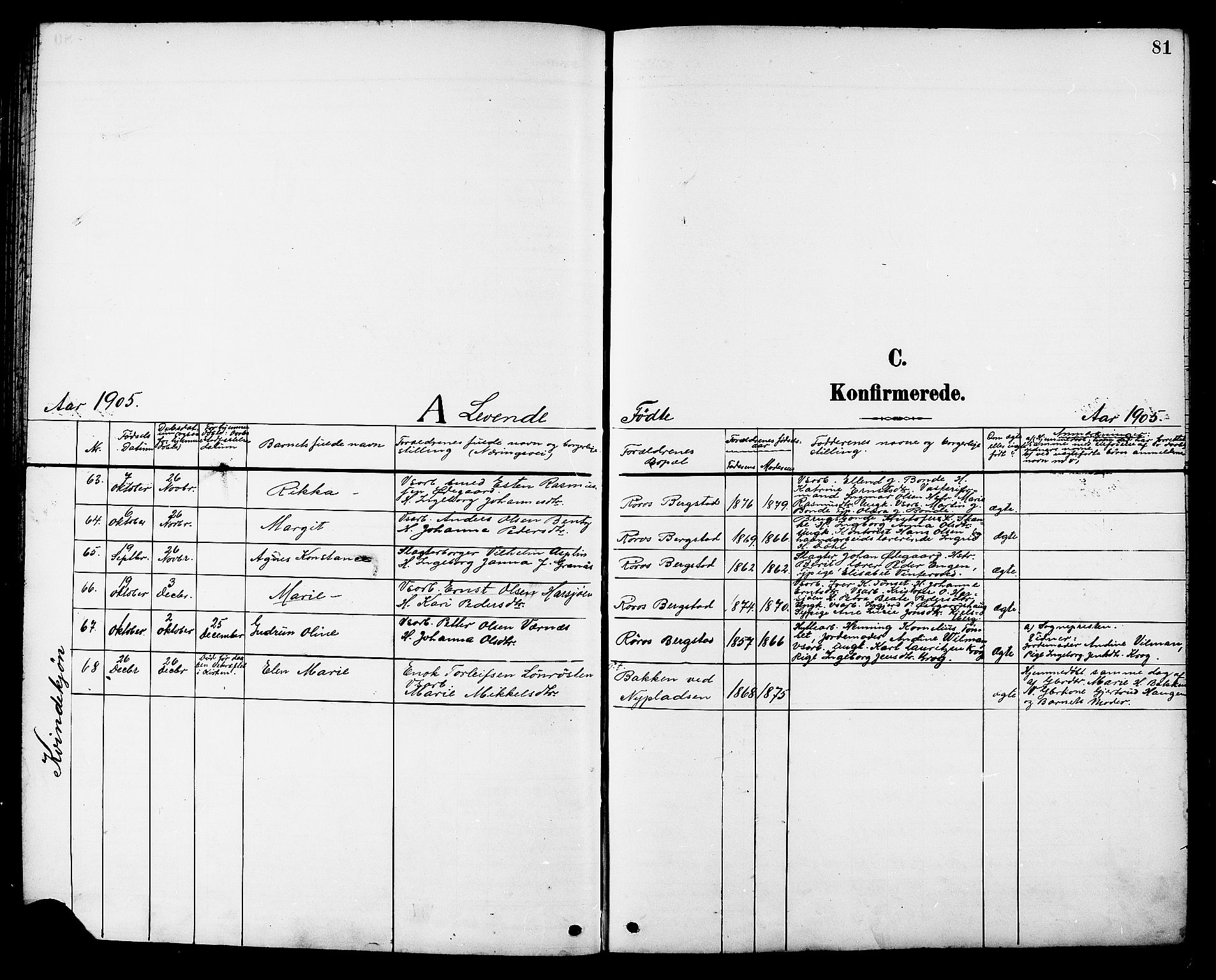 Ministerialprotokoller, klokkerbøker og fødselsregistre - Sør-Trøndelag, SAT/A-1456/681/L0941: Parish register (copy) no. 681C05, 1896-1905, p. 81