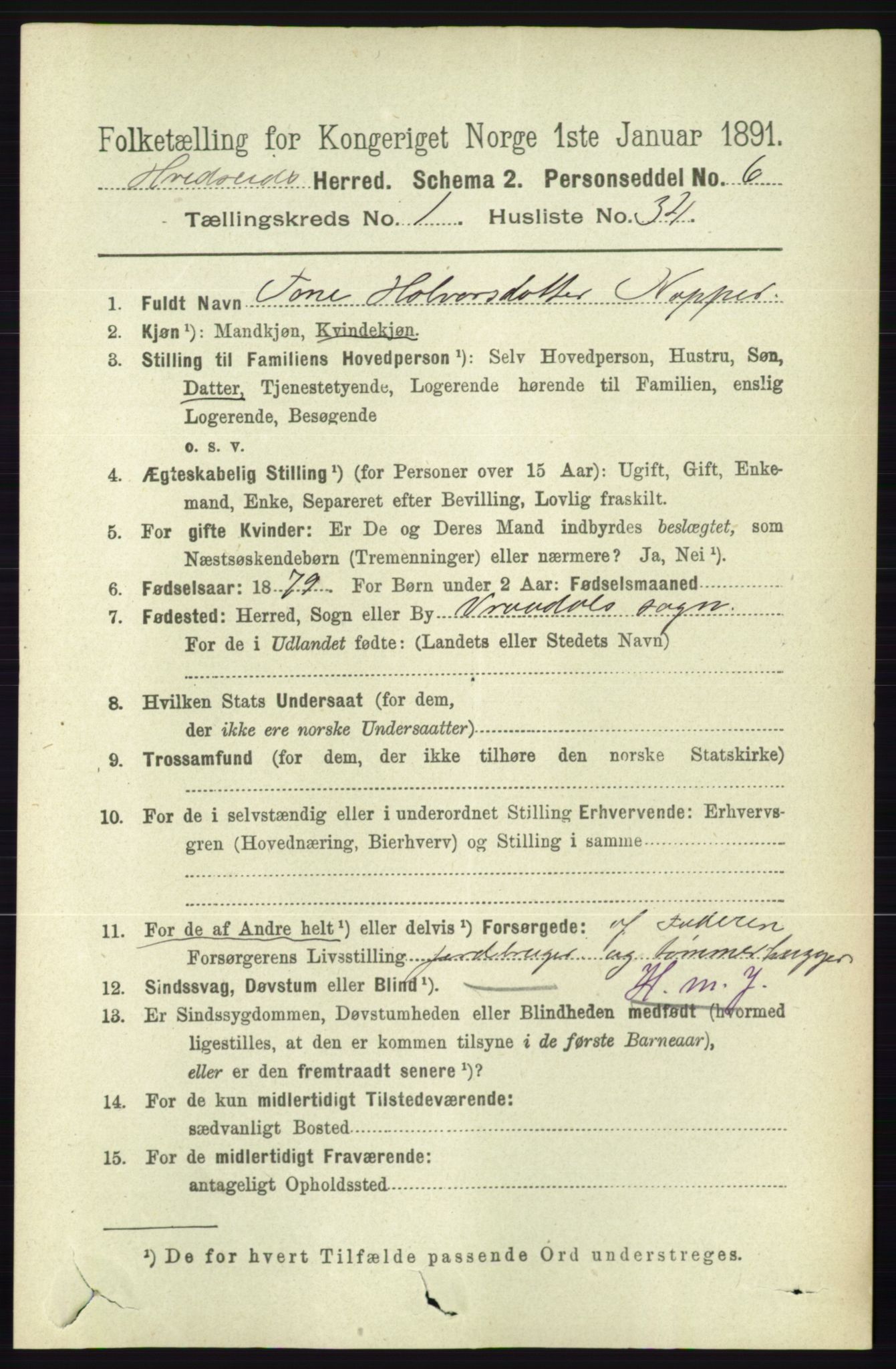 RA, 1891 census for 0829 Kviteseid, 1891, p. 255