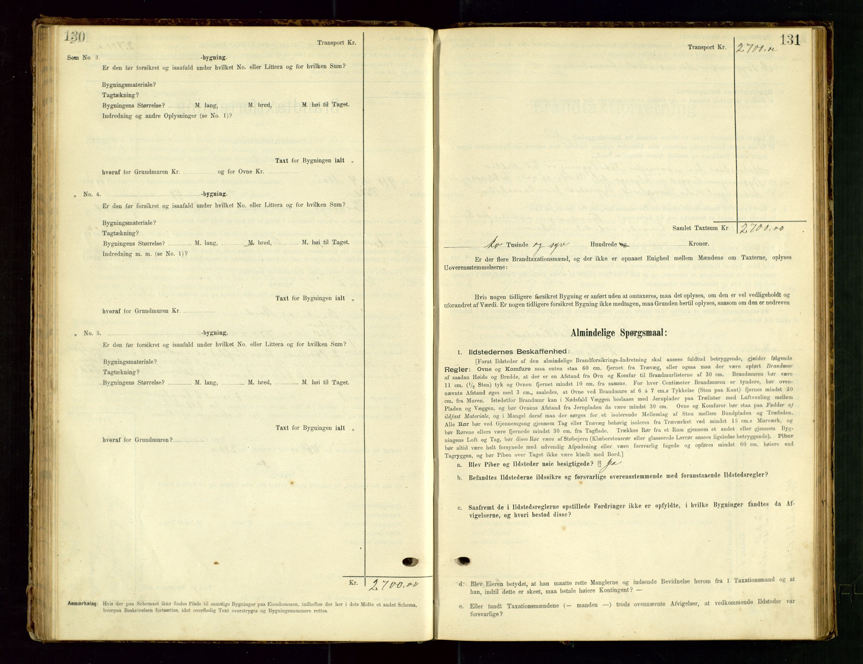 Hå lensmannskontor, SAST/A-100456/Goa/L0003: Takstprotokoll (skjema), 1895-1911, p. 130-131