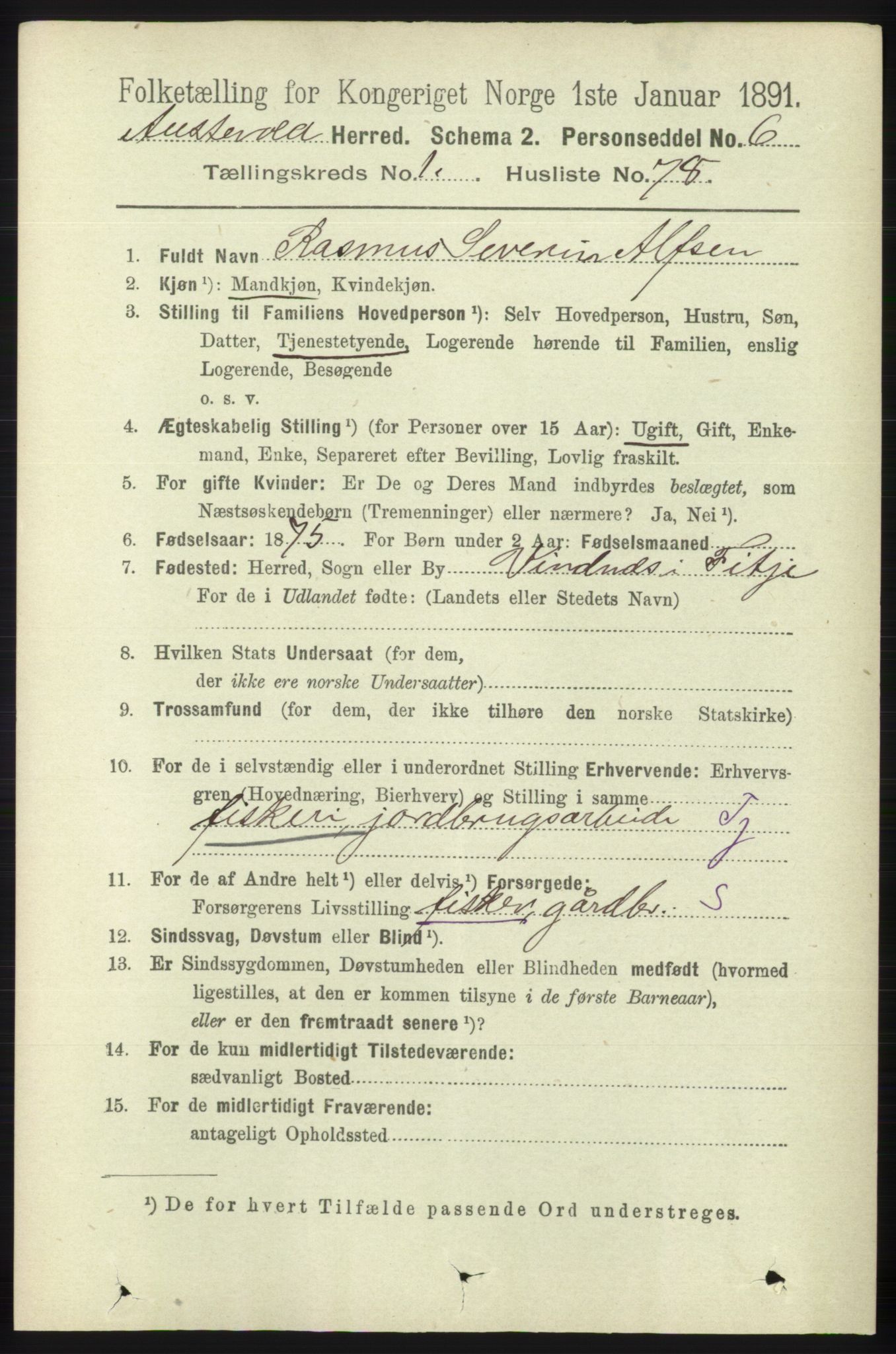 RA, 1891 census for 1244 Austevoll, 1891, p. 557