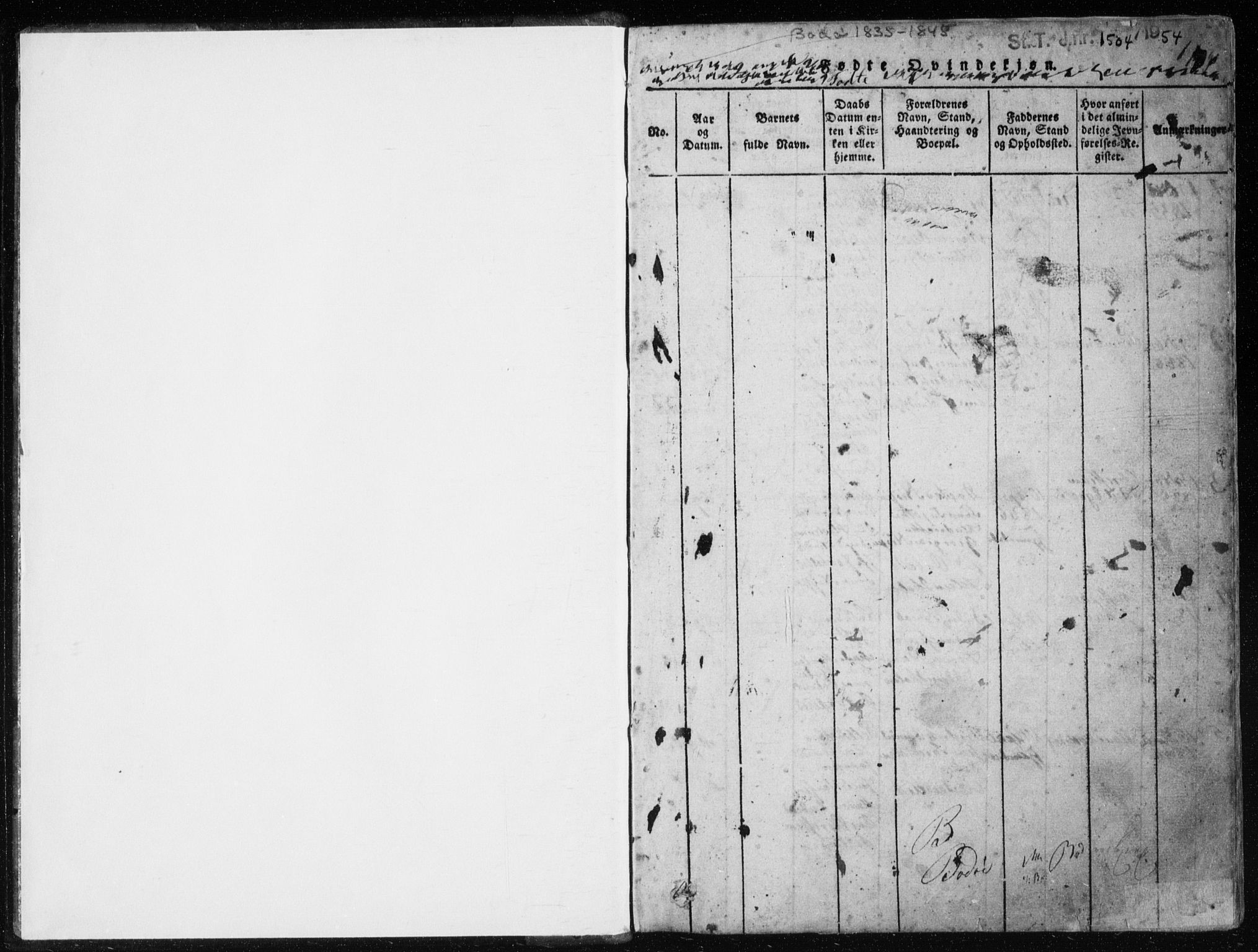 Ministerialprotokoller, klokkerbøker og fødselsregistre - Nordland, SAT/A-1459/801/L0027: Parish register (copy) no. 801C02, 1835-1845, p. 0-1