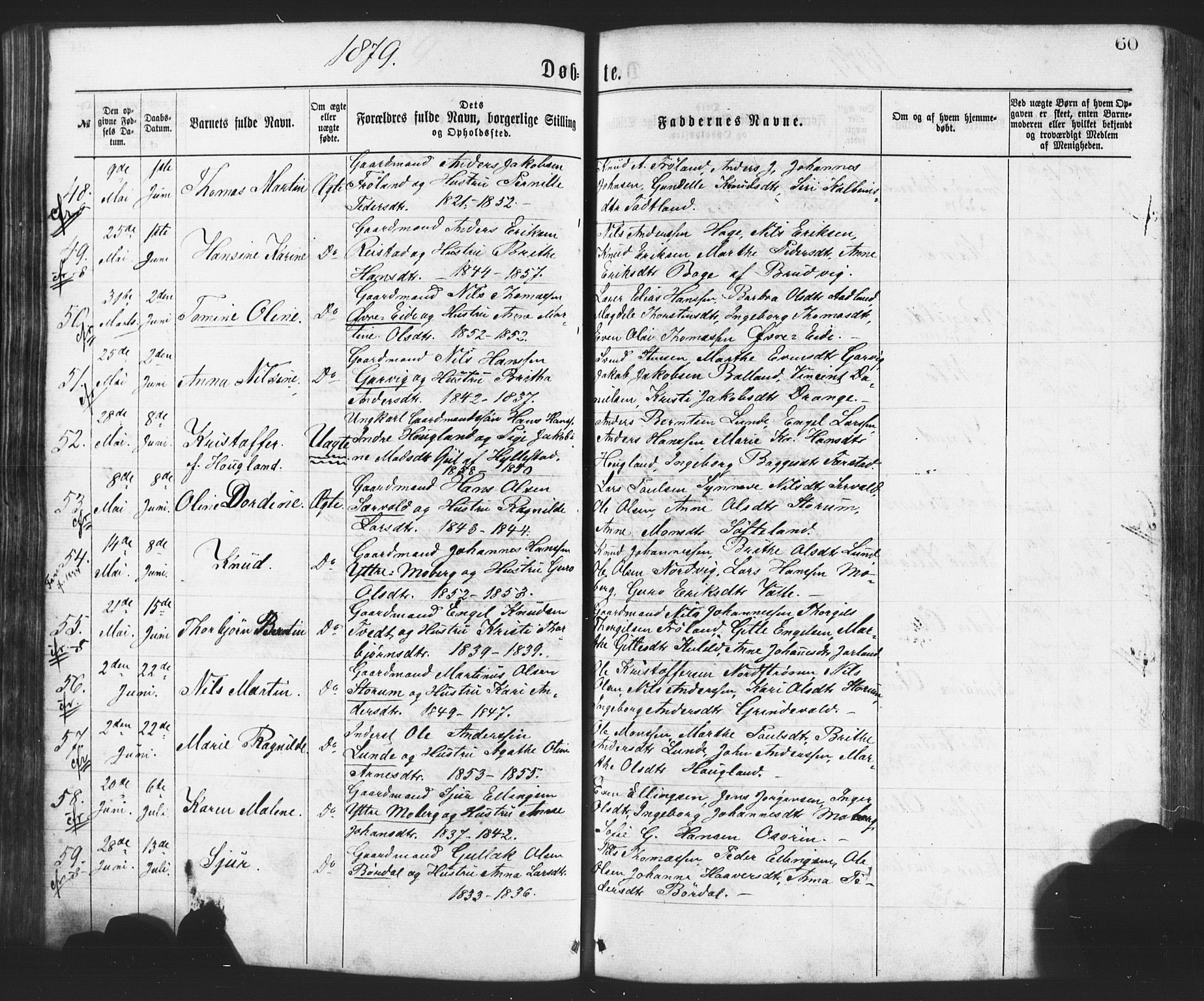 Os sokneprestembete, SAB/A-99929: Parish register (official) no. A 18, 1874-1884, p. 60