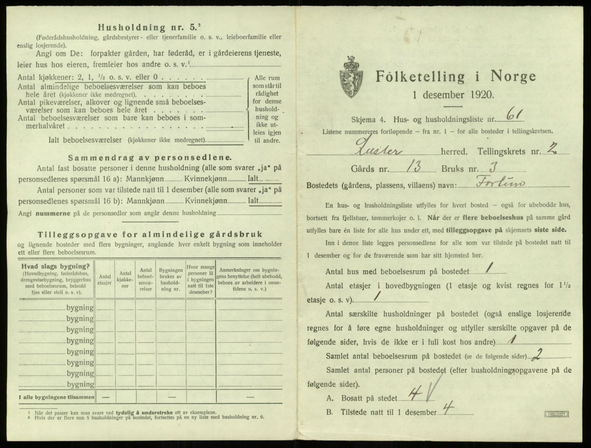 SAB, 1920 census for Luster, 1920, p. 233