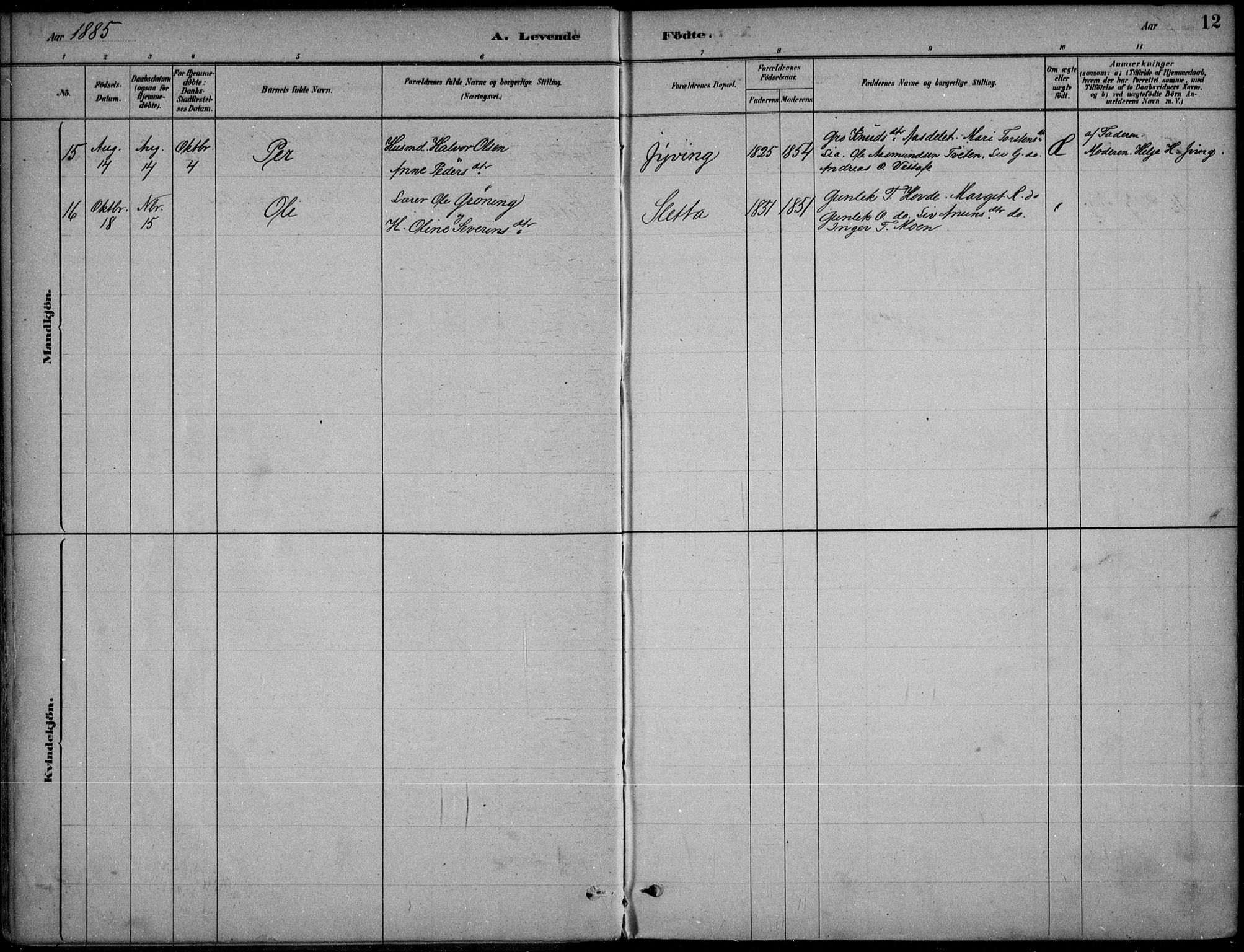 Hjartdal kirkebøker, AV/SAKO-A-270/F/Fc/L0002: Parish register (official) no. III 2, 1880-1936, p. 12