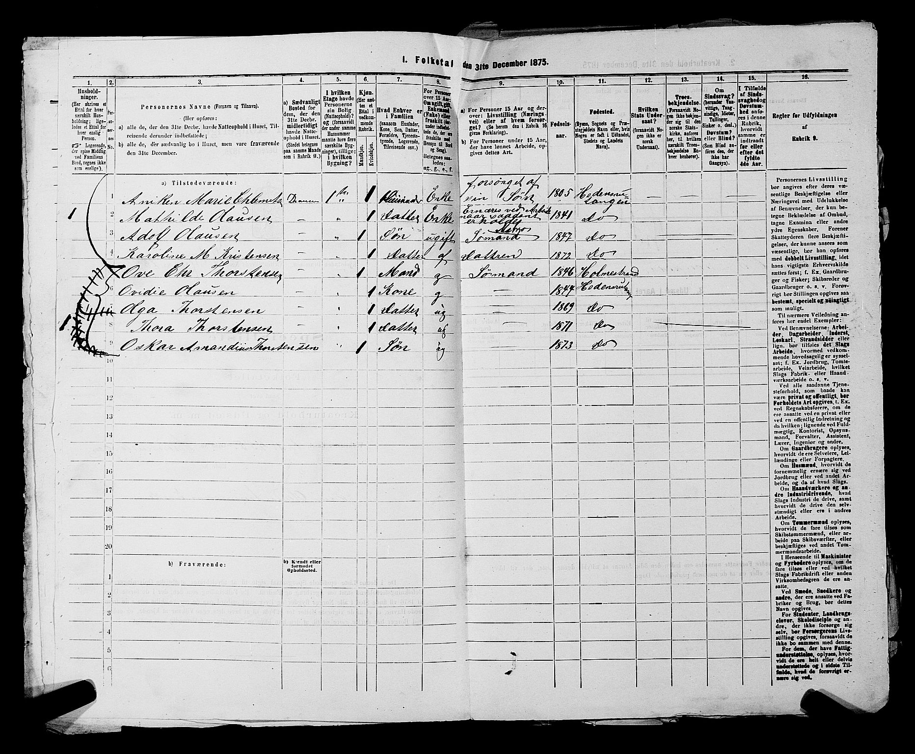 SAKO, 1875 census for 0602 Drammen, 1875, p. 3680