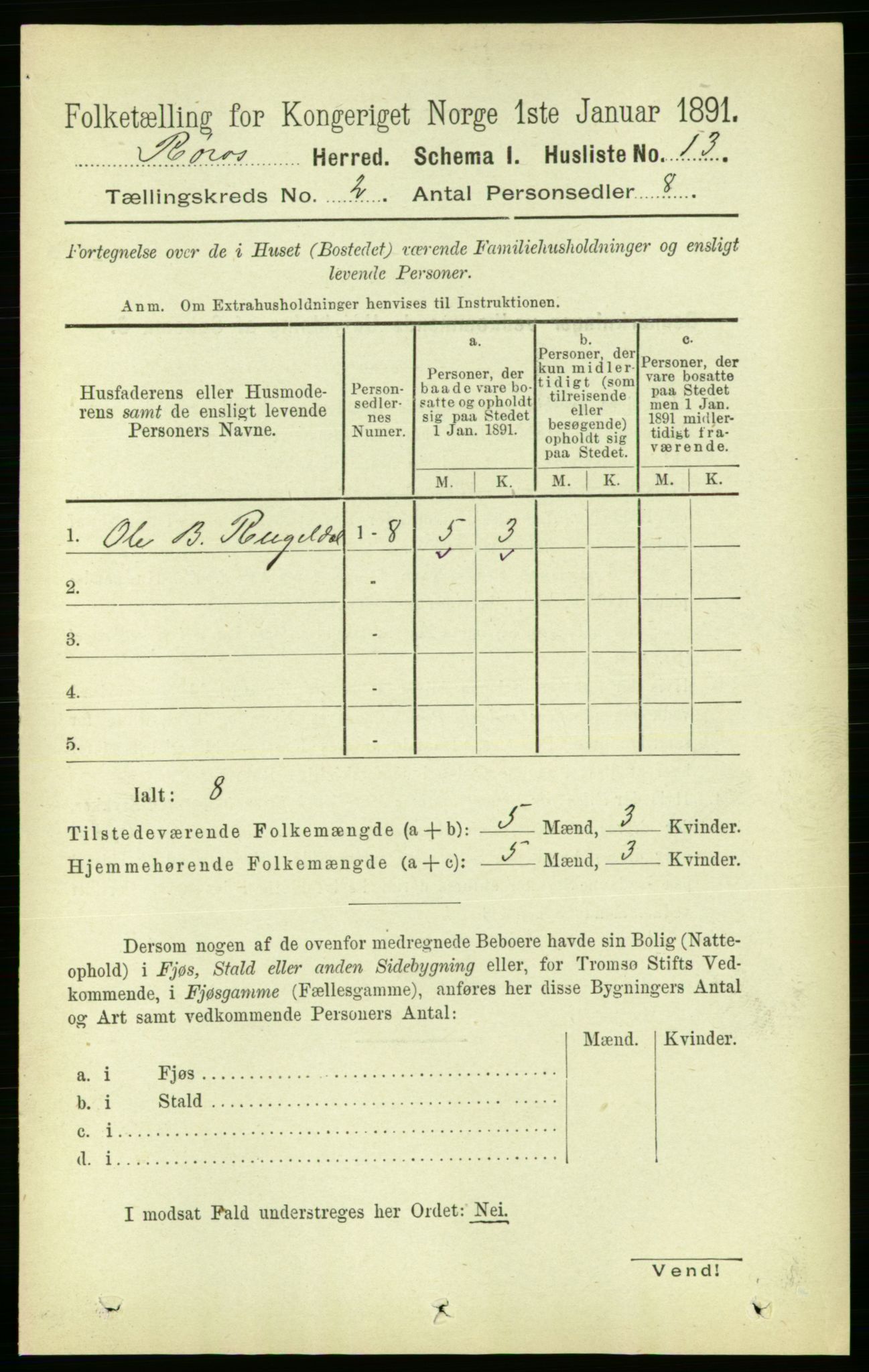 RA, 1891 census for 1640 Røros, 1891, p. 239