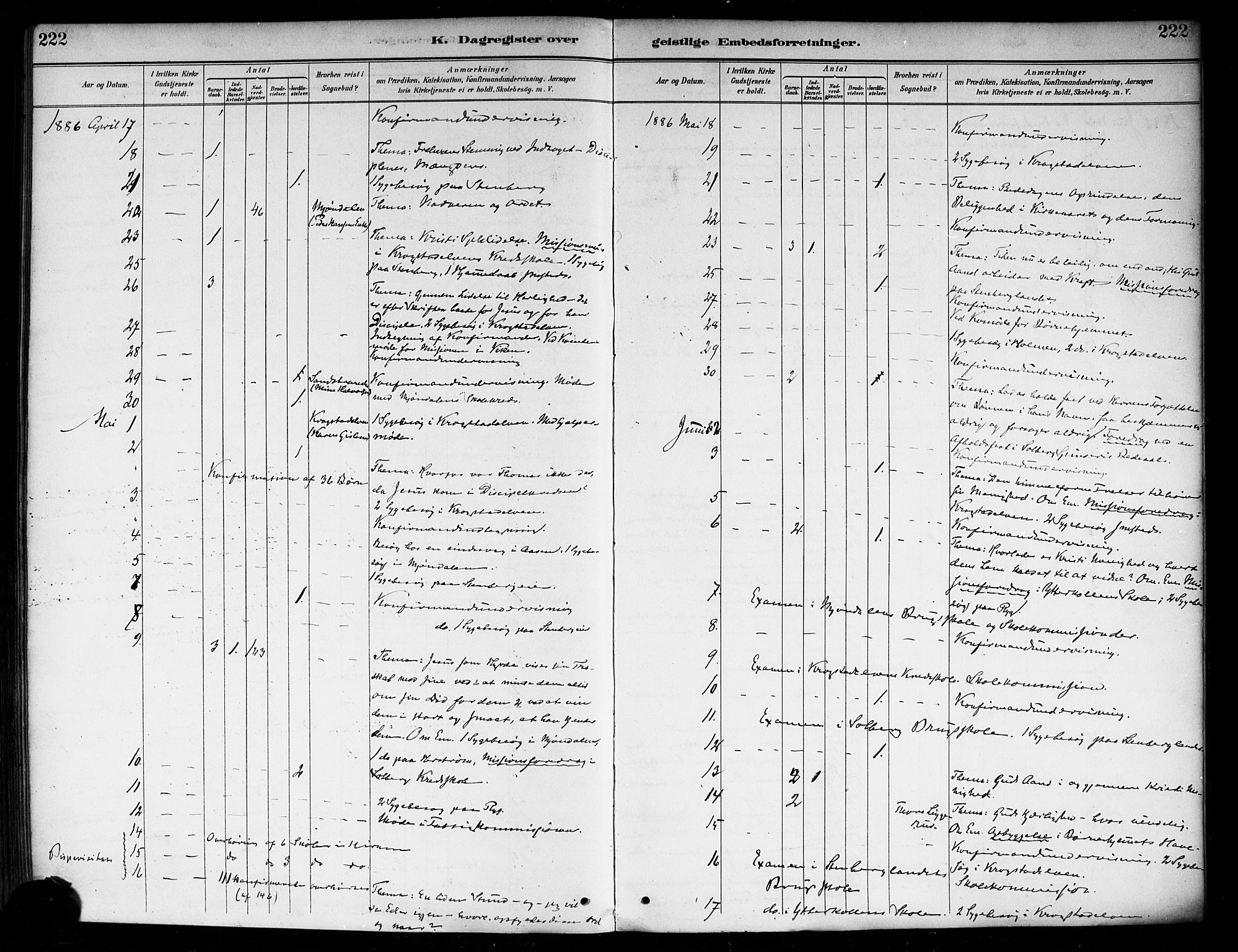 Nedre Eiker kirkebøker, AV/SAKO-A-612/F/Fa/L0003: Parish register (official) no. 3, 1885-1892, p. 222