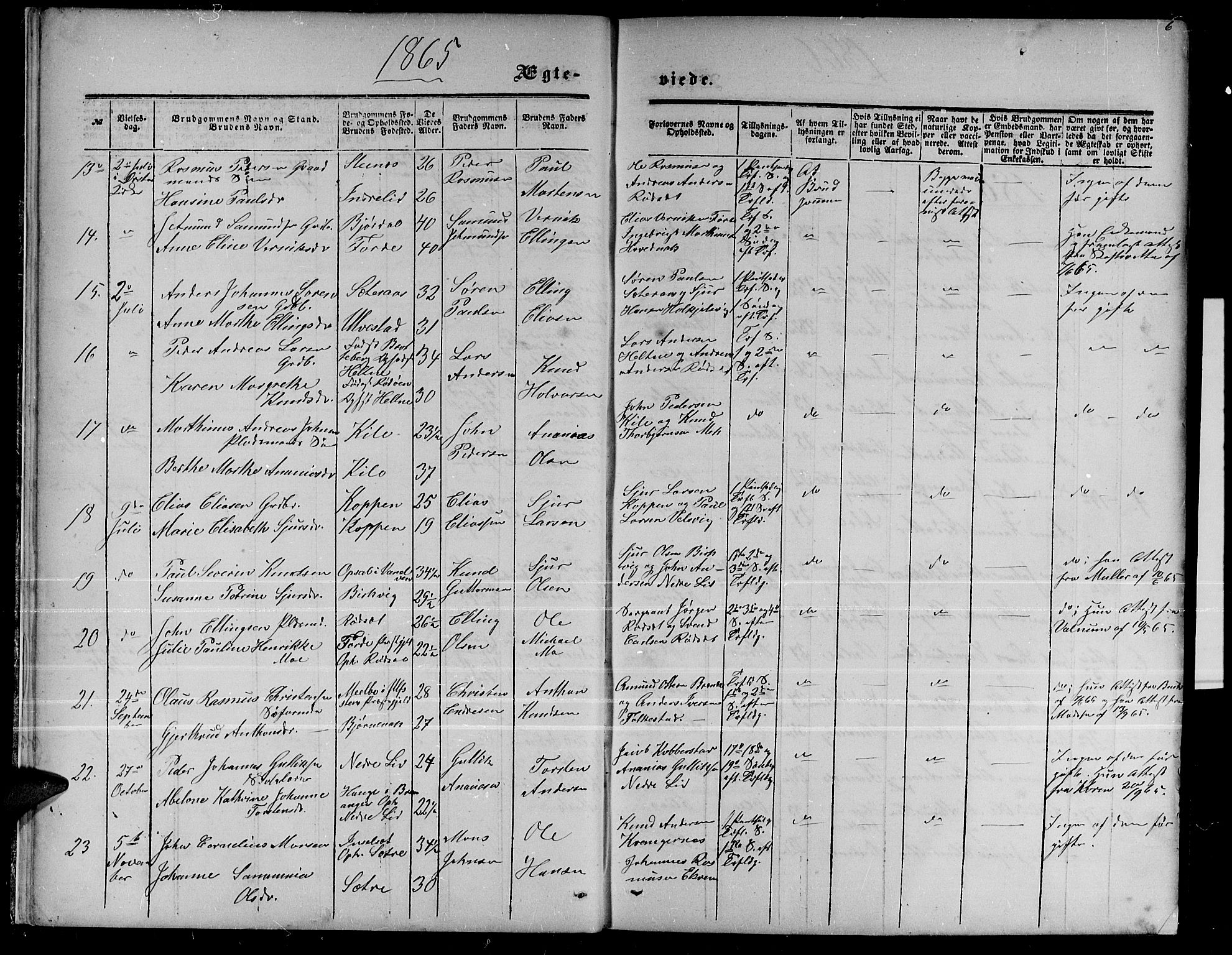 Ministerialprotokoller, klokkerbøker og fødselsregistre - Møre og Romsdal, AV/SAT-A-1454/511/L0157: Parish register (copy) no. 511C03, 1864-1884, p. 6