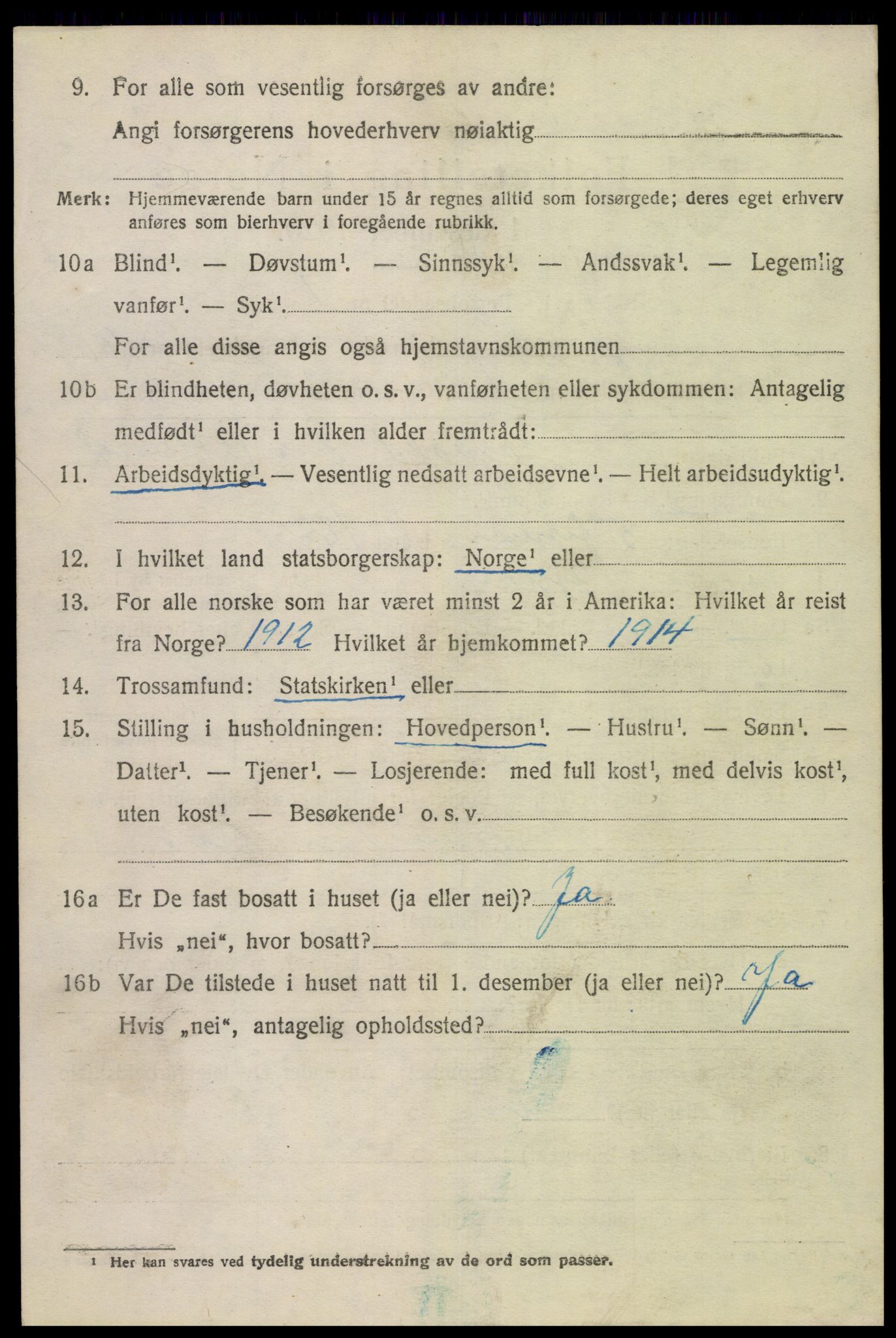 SAK, 1920 census for Gyland, 1920, p. 2173