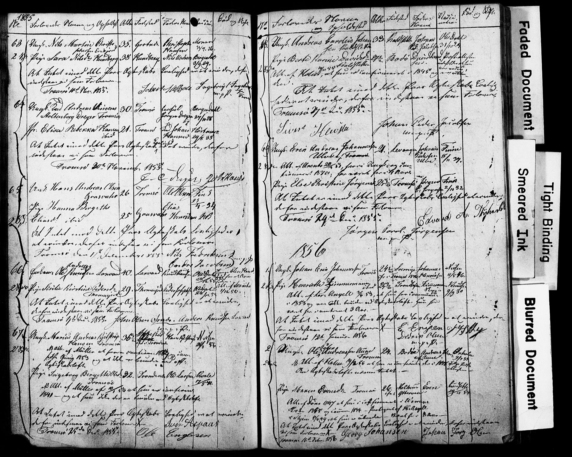 Tromsø sokneprestkontor/stiftsprosti/domprosti, AV/SATØ-S-1343/H/Hc/L0097: Banns register no. 97, 1851-1872