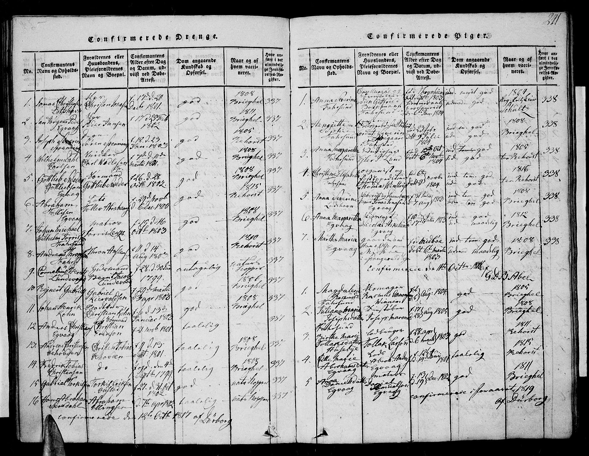 Farsund sokneprestkontor, SAK/1111-0009/F/Fa/L0002: Parish register (official) no. A 2, 1815-1836, p. 241