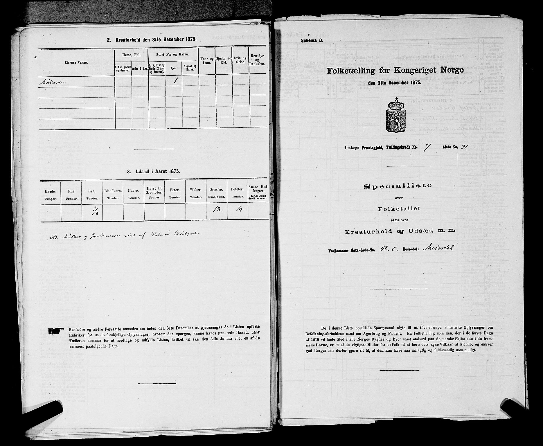 RA, 1875 census for 0224P Aurskog, 1875, p. 746