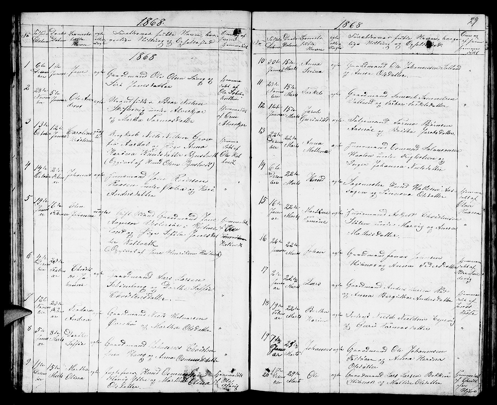 Jelsa sokneprestkontor, SAST/A-101842/01/V: Parish register (copy) no. B 3, 1864-1890, p. 29