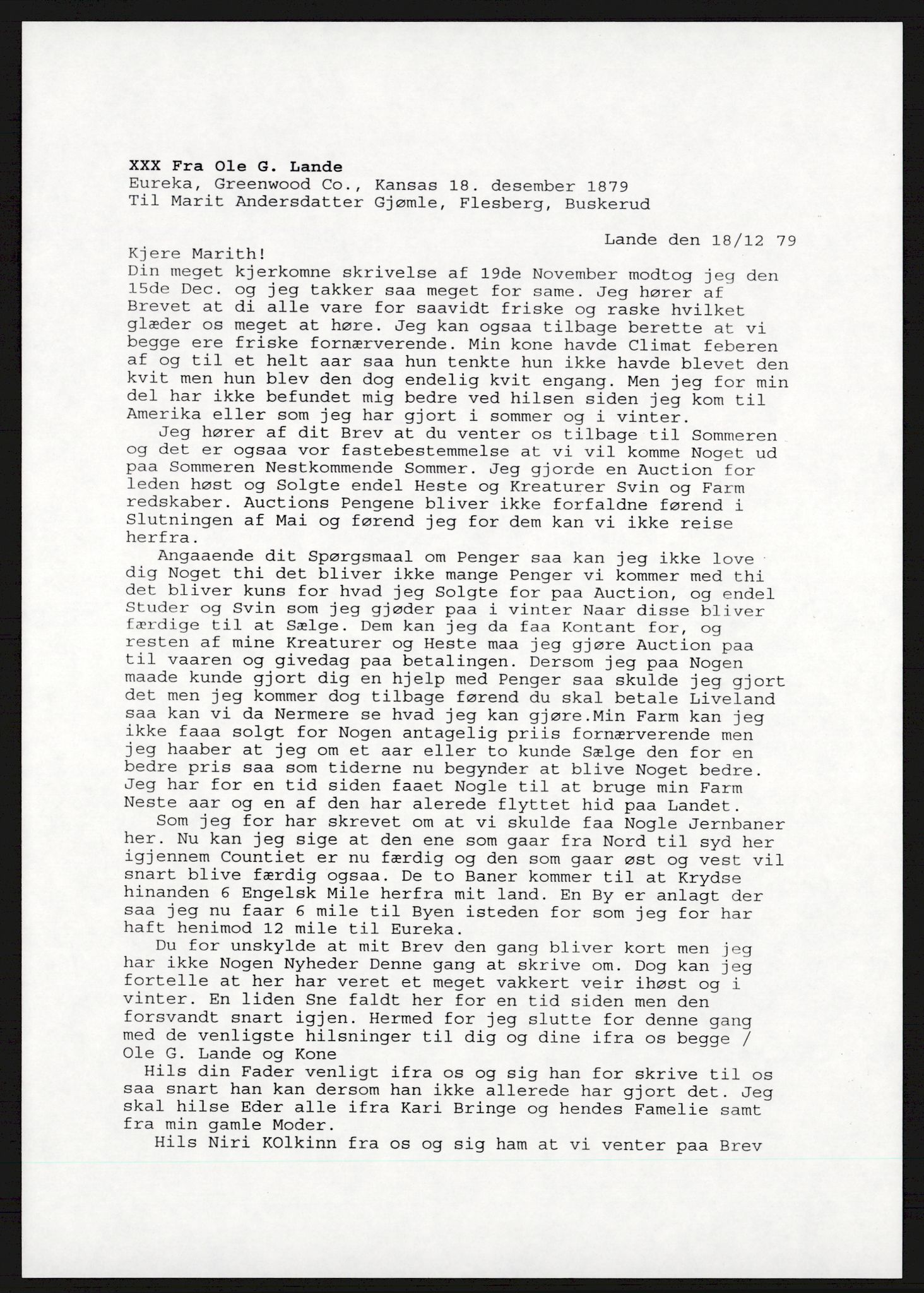 Samlinger til kildeutgivelse, Amerikabrevene, AV/RA-EA-4057/F/L0017: Innlån fra Buskerud: Bratås, 1838-1914, p. 563