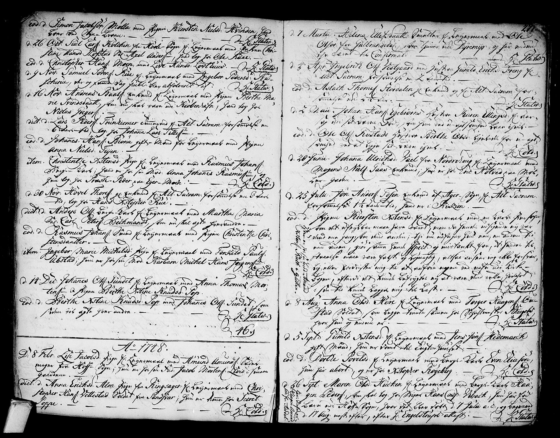 Kongsberg kirkebøker, SAKO/A-22/F/Fa/L0003: Parish register (official) no. I 3, 1744-1755, p. 271