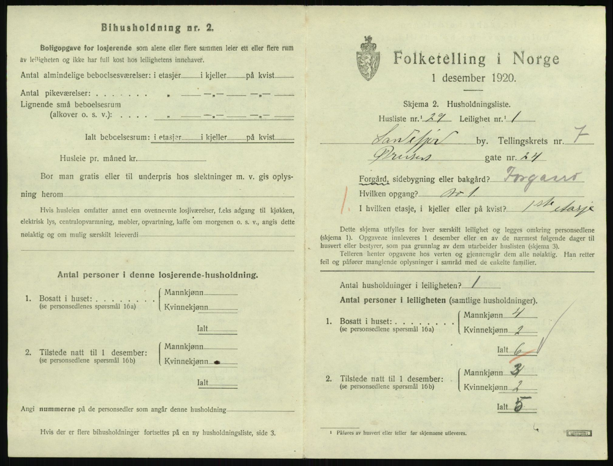 SAKO, 1920 census for Sandefjord, 1920, p. 3050