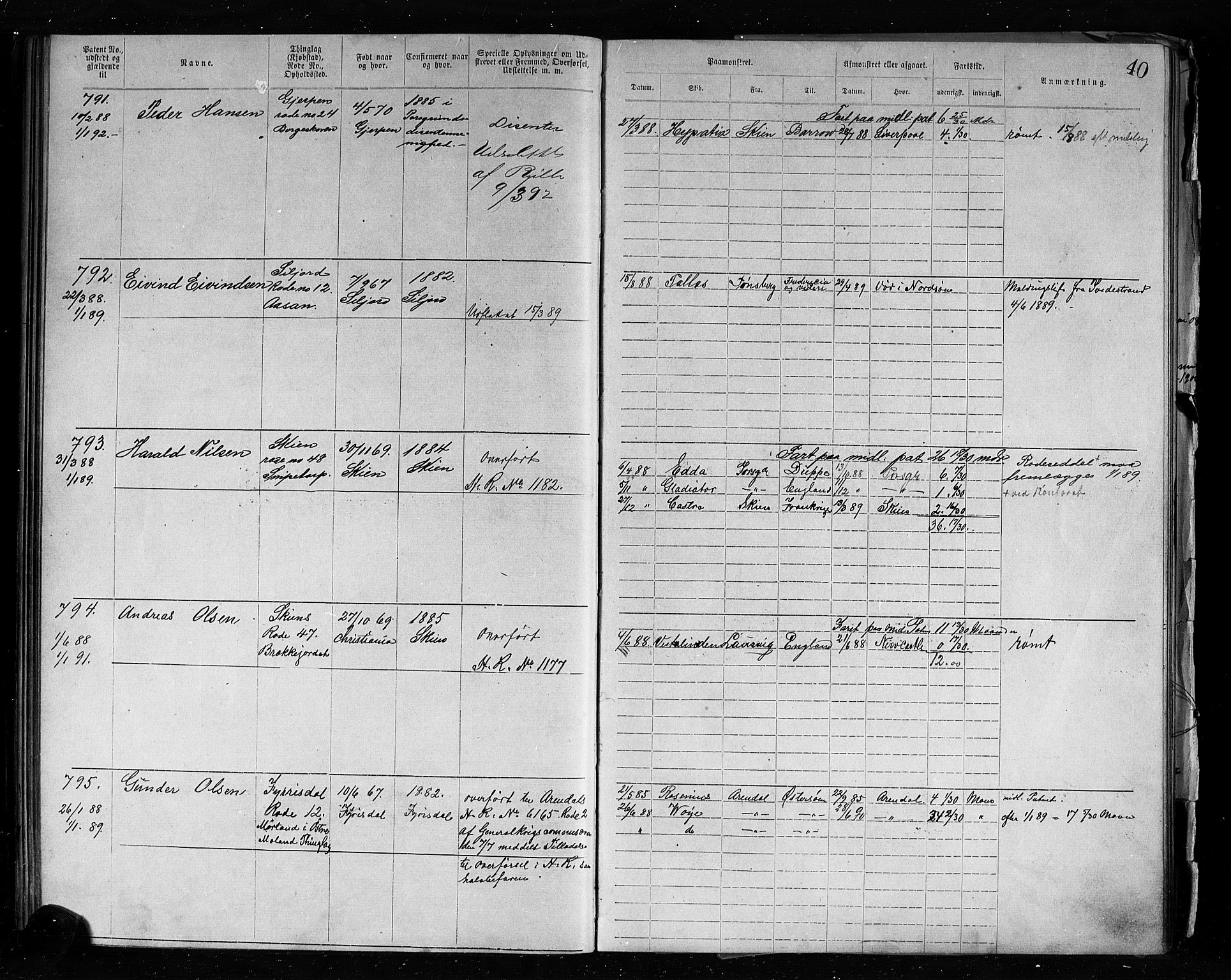 Skien innrulleringskontor, AV/SAKO-A-832/F/Fc/L0004: Annotasjonsrulle, 1879-1899, p. 43